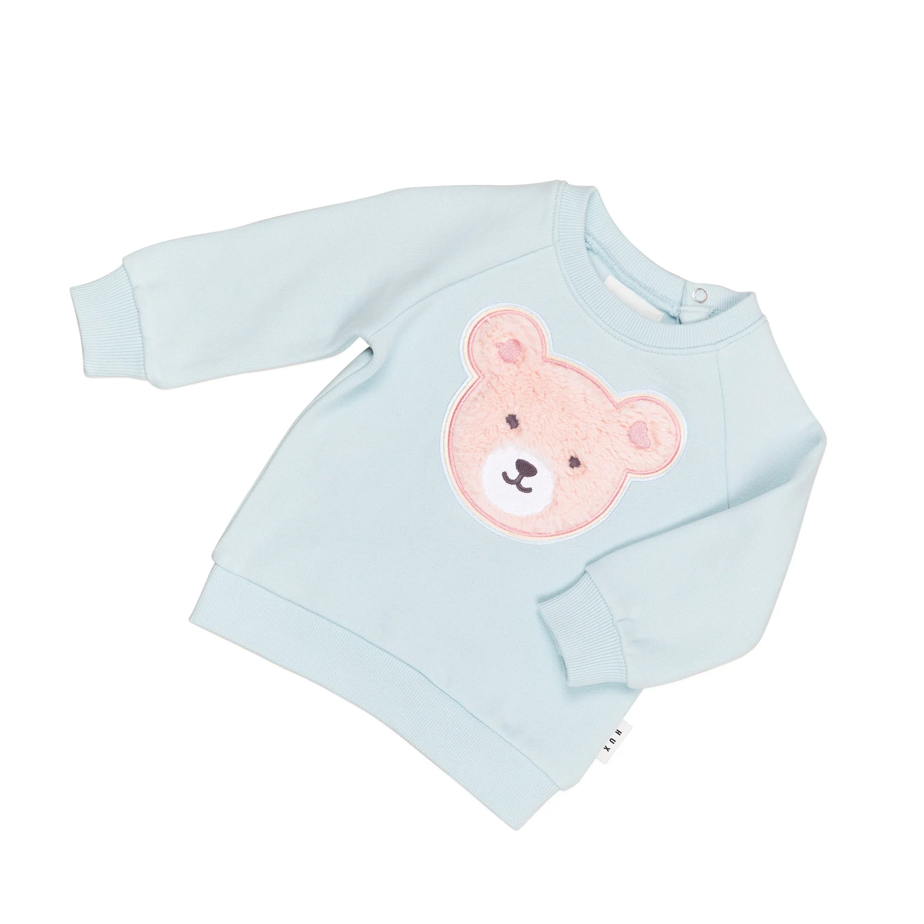 Furry Heart Bear Sweatshirt - Blue Misty - Image 3