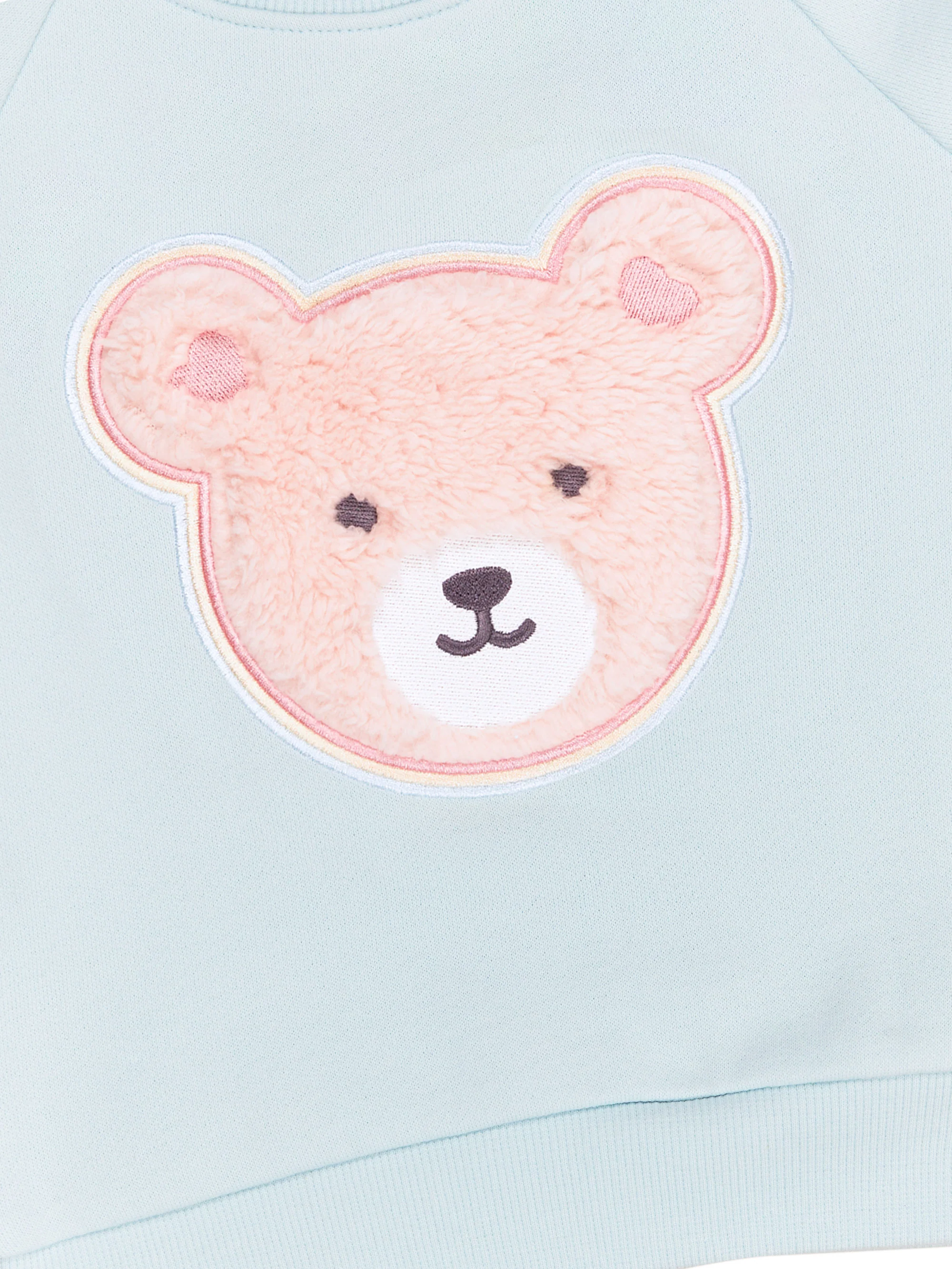 Furry Heart Bear Sweatshirt - Blue Misty - Image 4