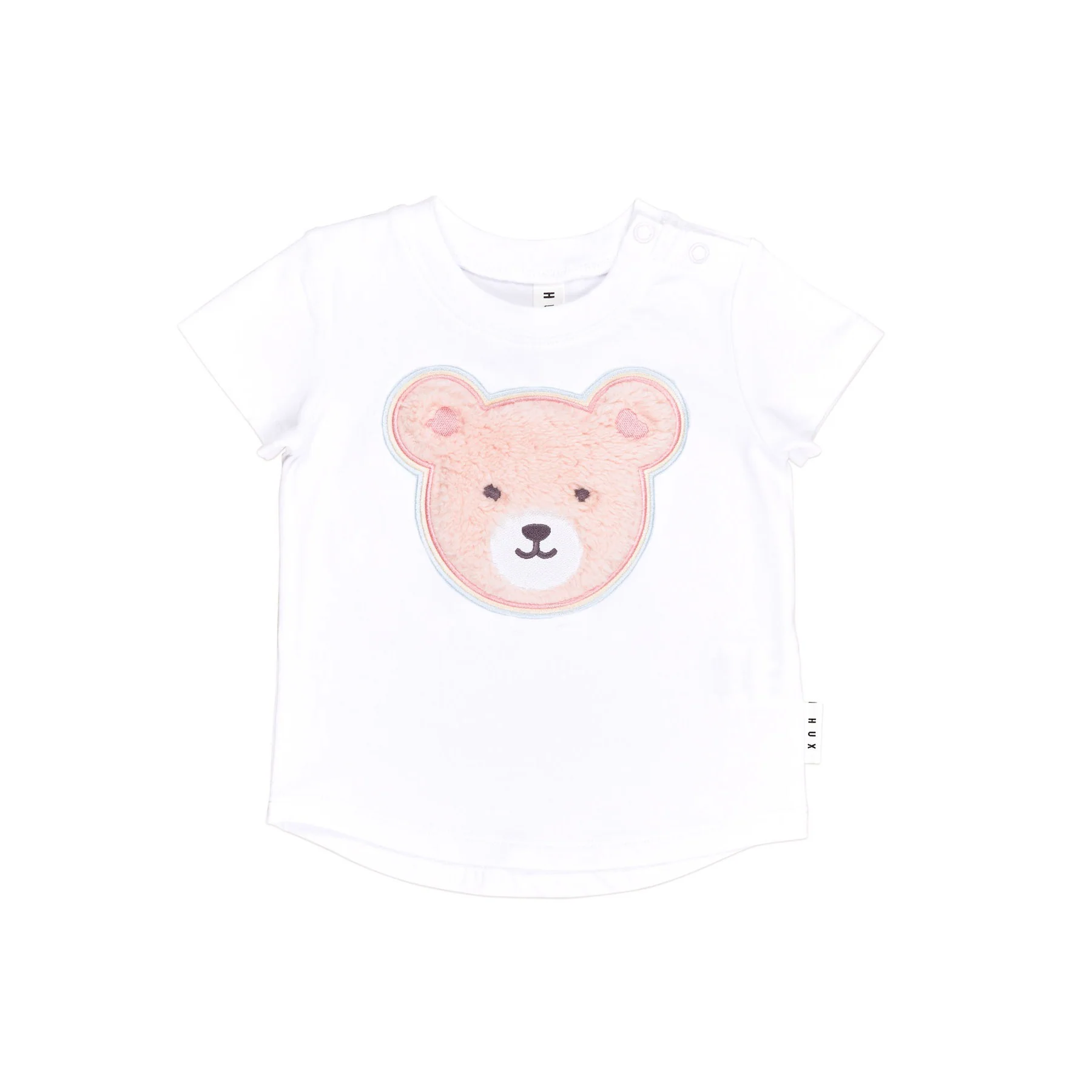Furry Heart Bear T-Shirt - White