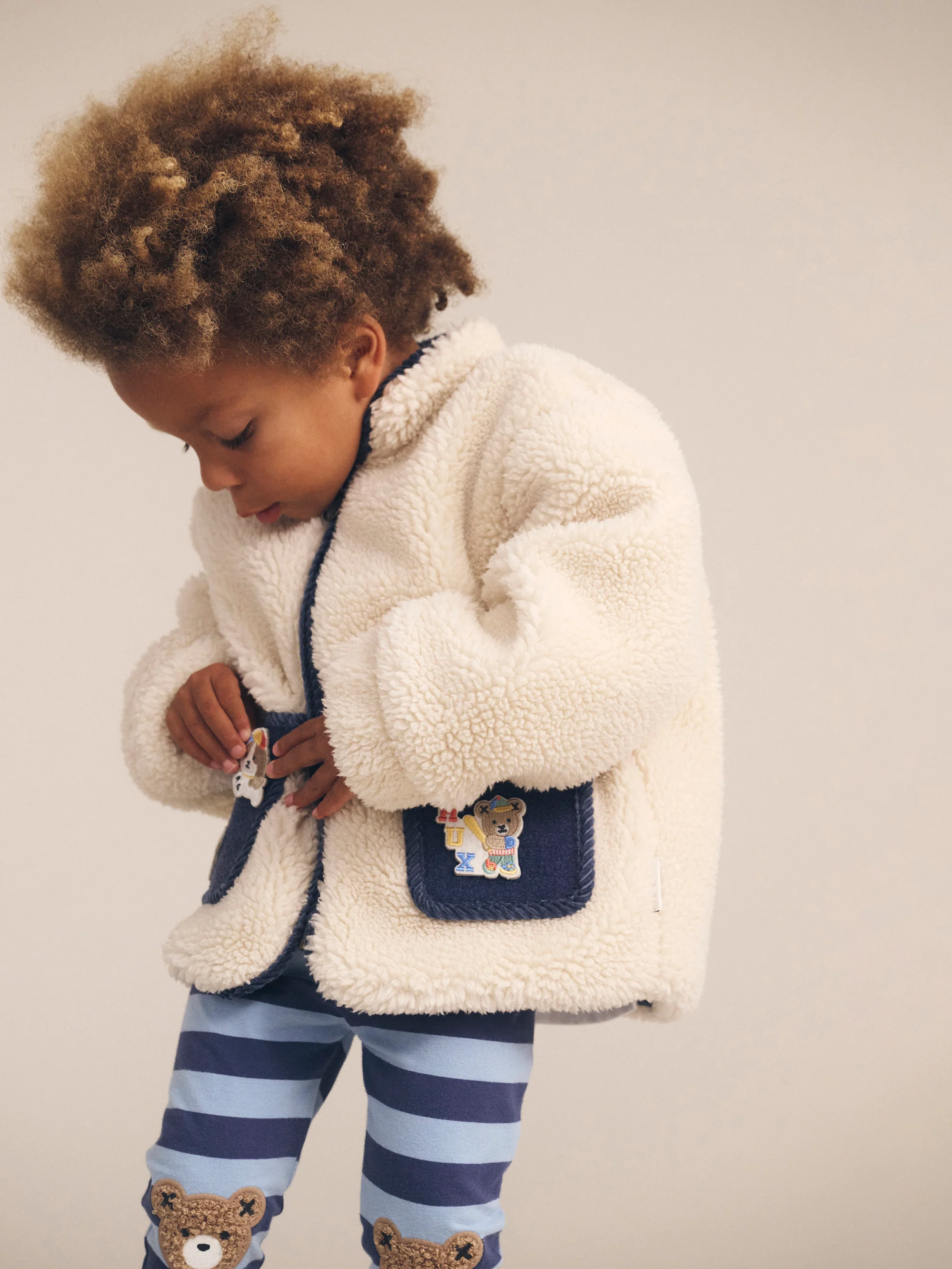 Huxbaby Furry Hux Bear Blue Stripe Legging - Image 3