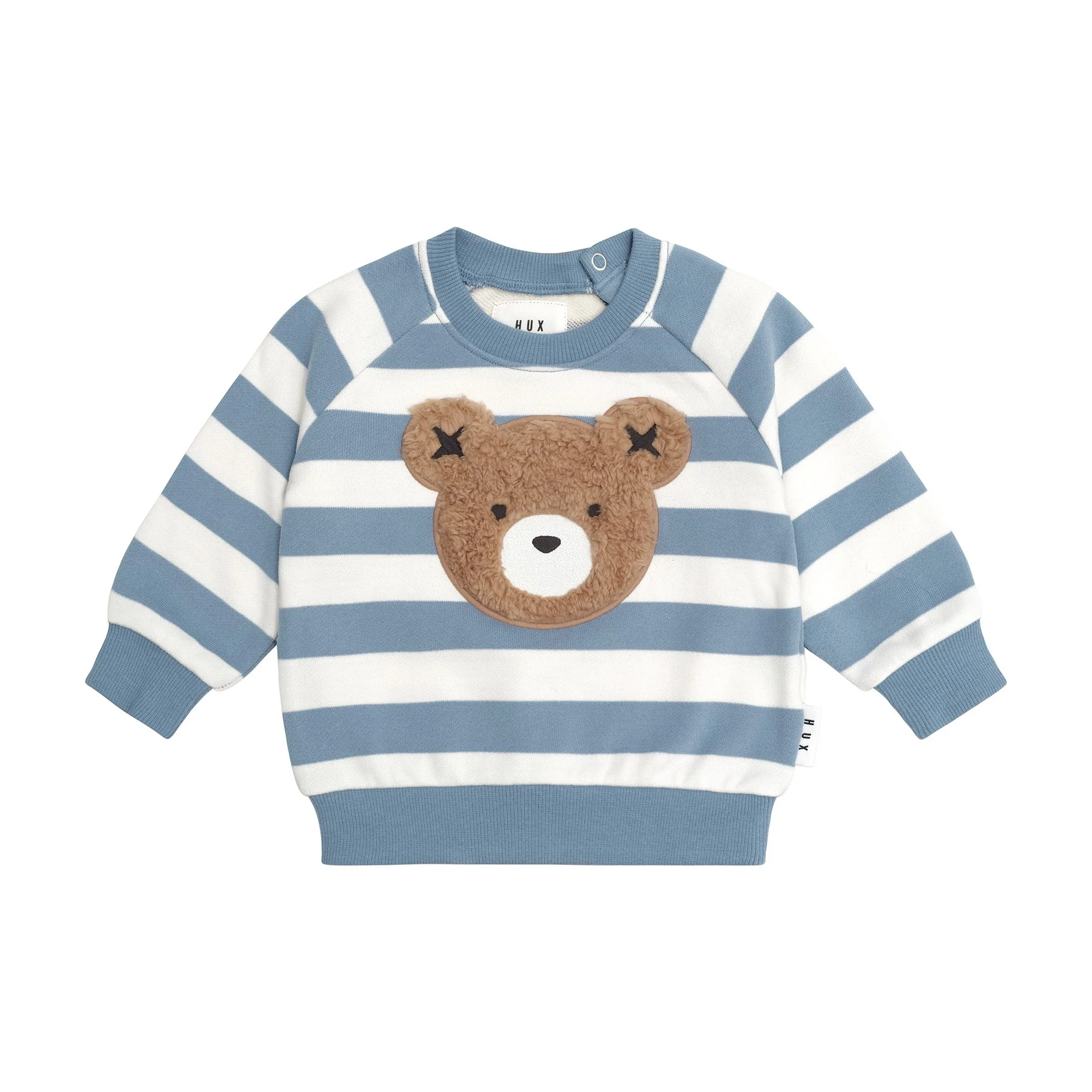 Furry Hux Stripe Sweatshirt - Cornflower/Ecru