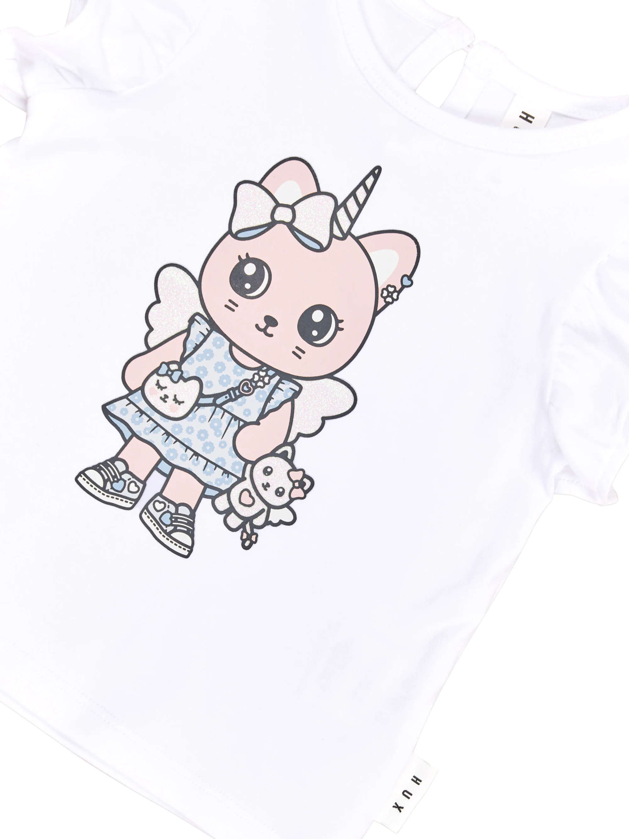 Glitter Caticorn Frill T-Shirt - White - Image 5