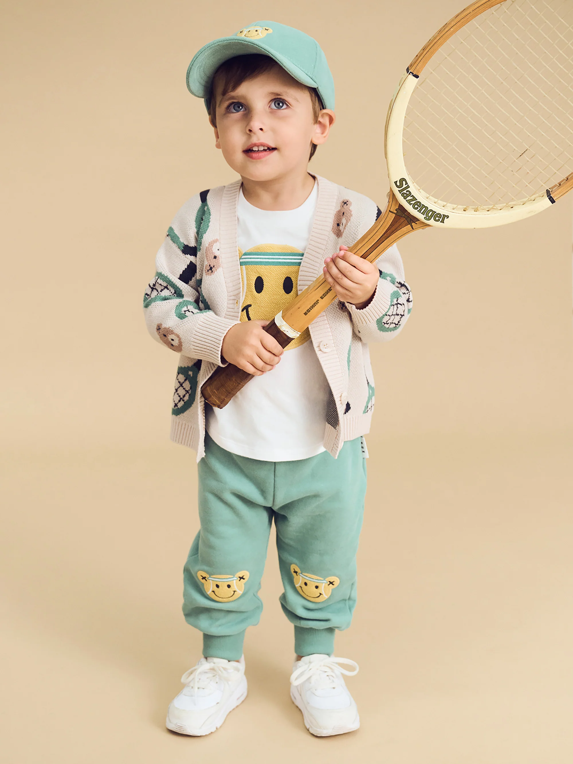 Hux Tennis Boxy Cardi - Ecru - Image 3