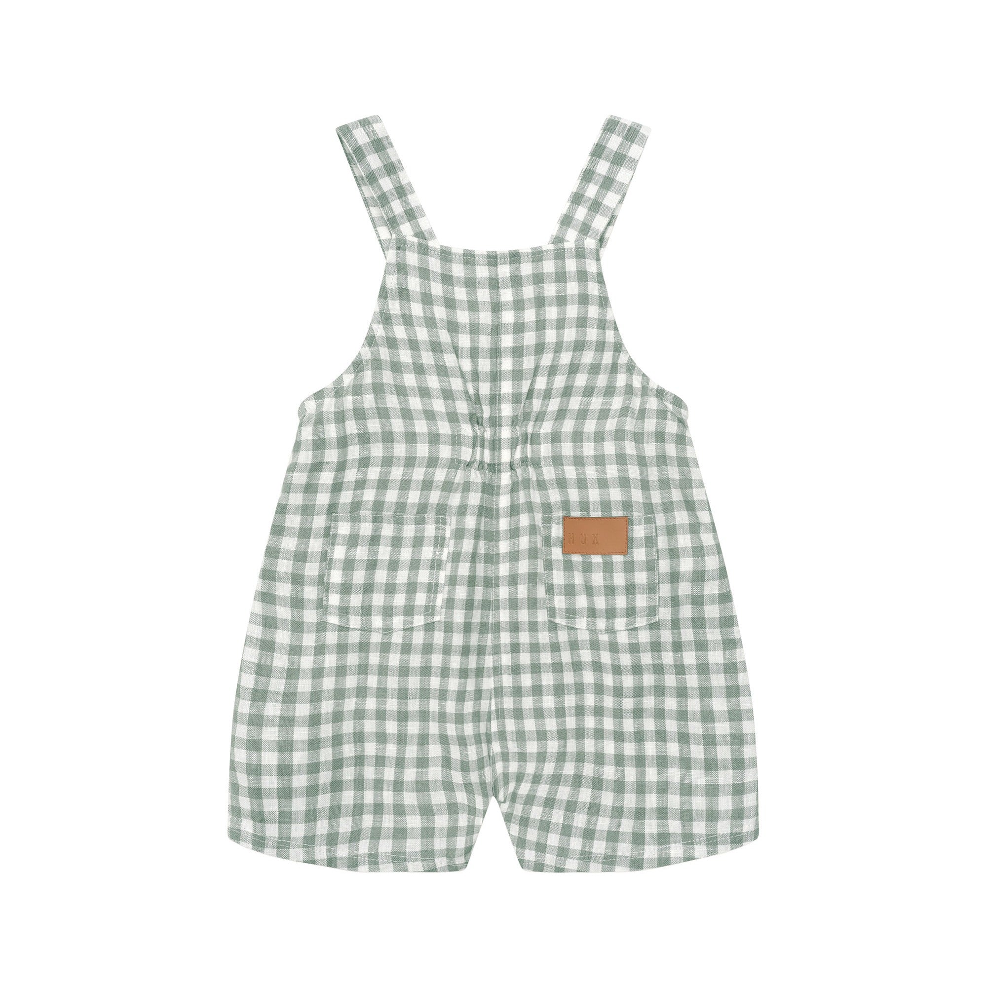 Huxbear Check Short Overall - Sage/Almond Milk - Image 6