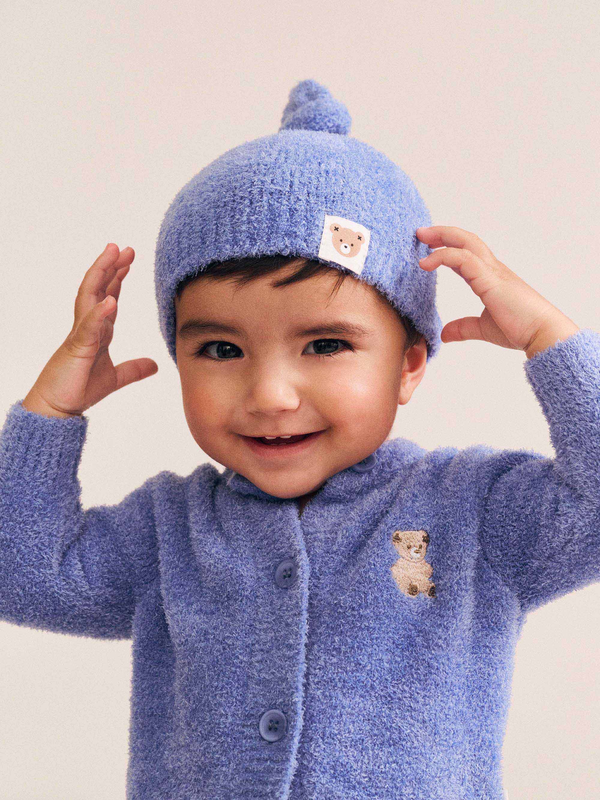 My First Hux Vintage Blue 4Pc Boucle Newborn Set - Image 2