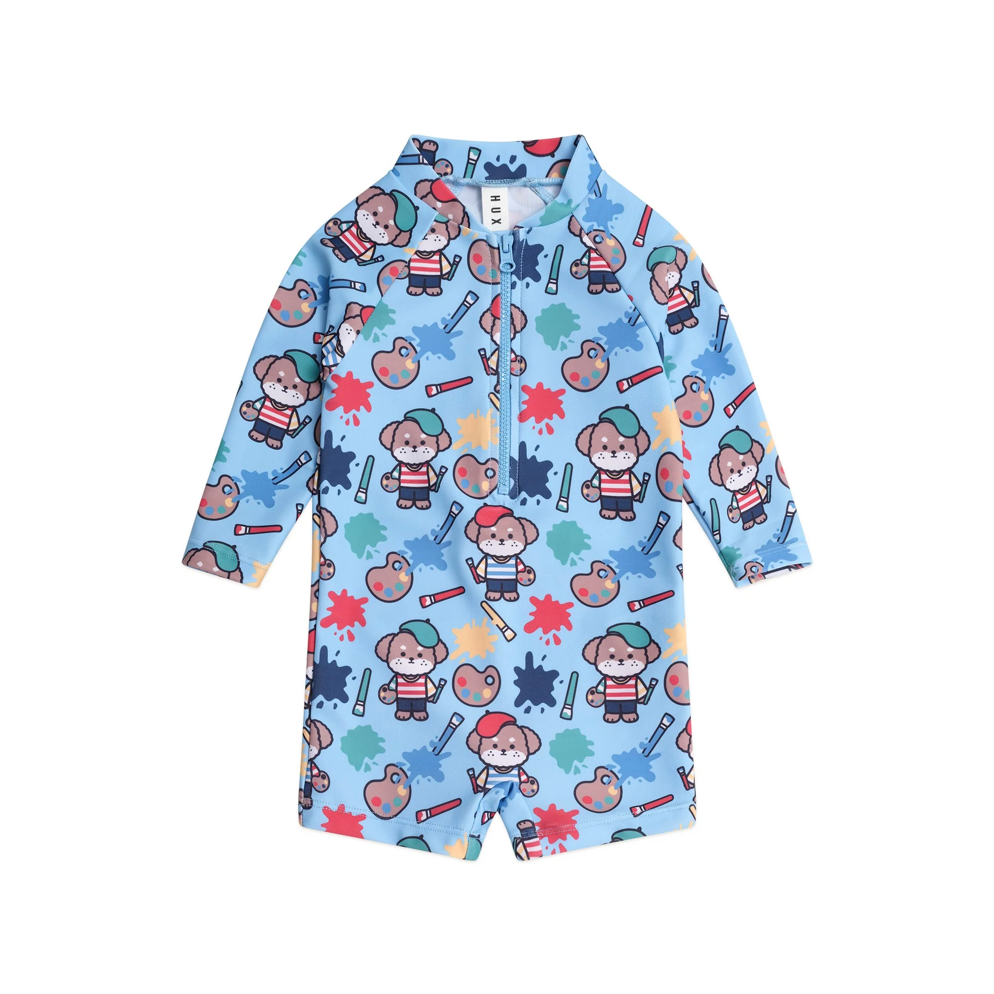Parisian Painter Pup Swimsuit Shortie