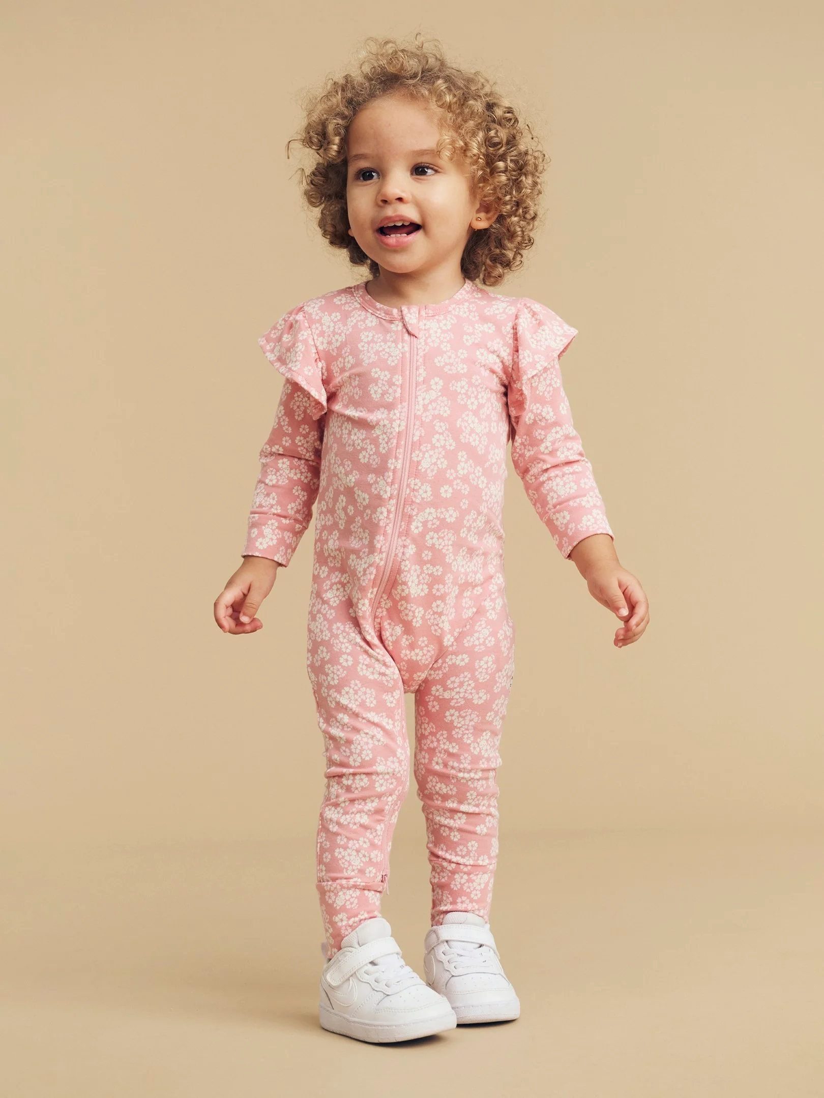 Peek A Boo Bunny Frill Romper - Dusty Rose - Image 2