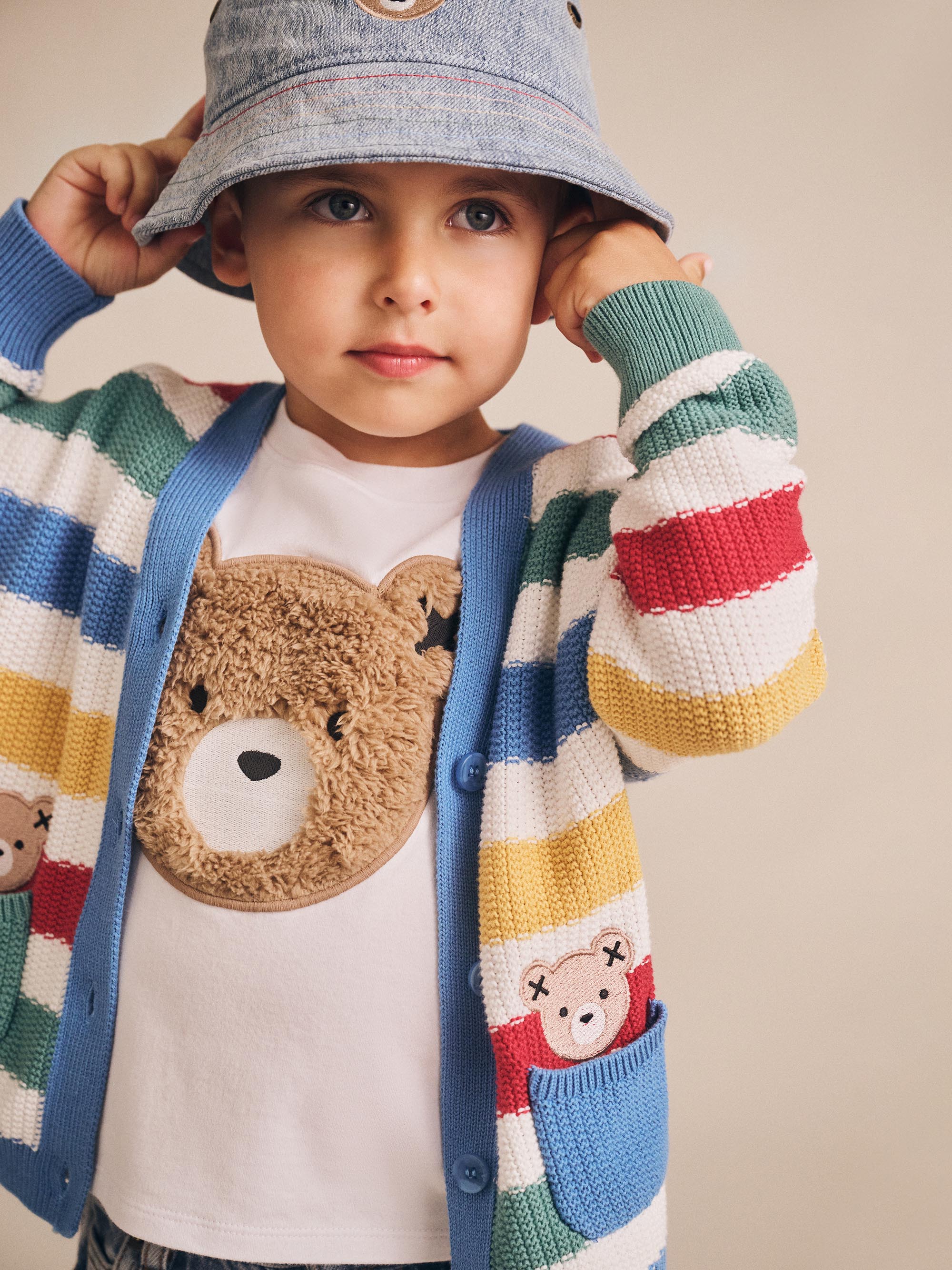 Huxbaby Peekaboo Hux Stripe Knit Cardi - Image 2