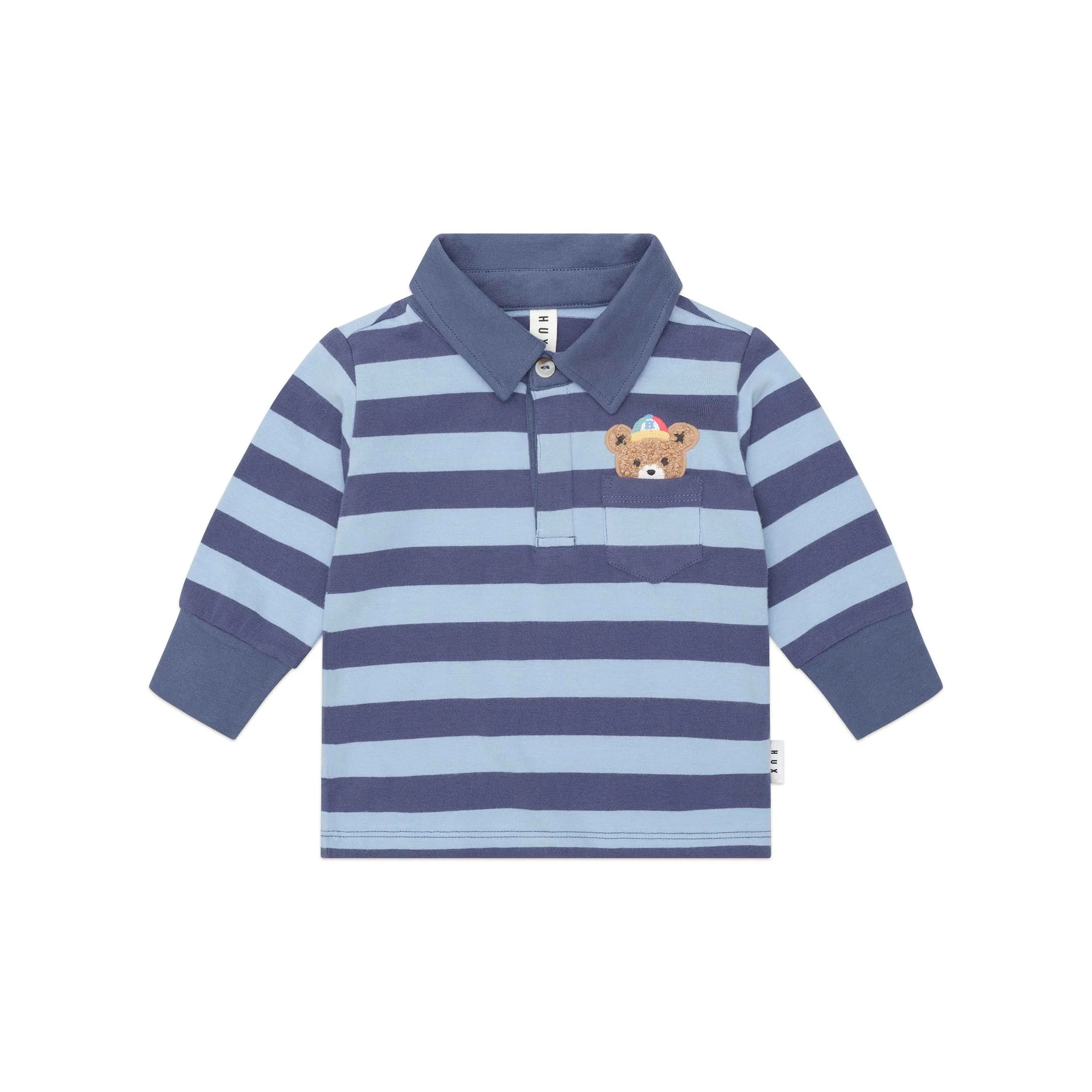 Huxbaby Peeping Hux Blue Stripe Polo