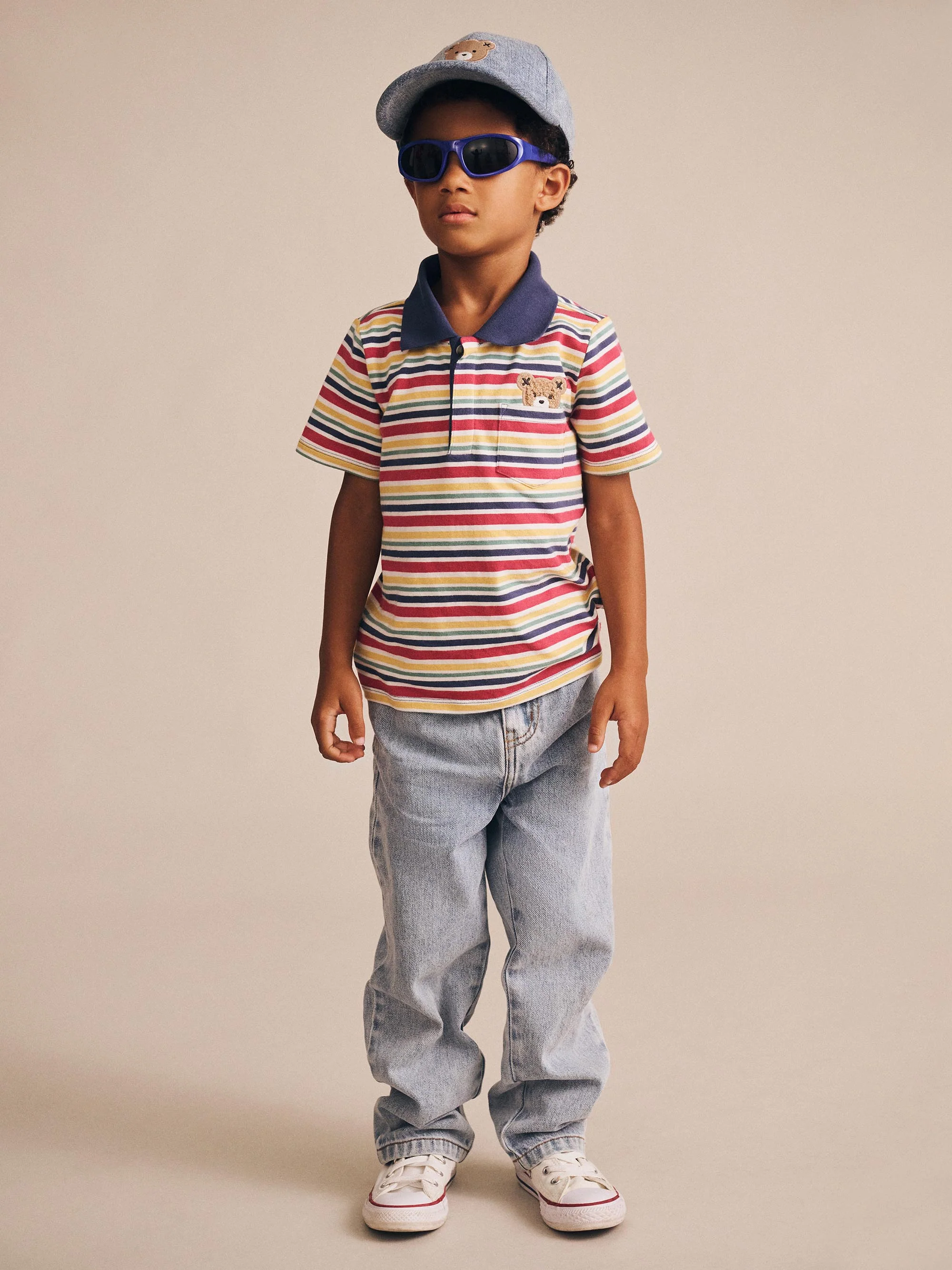 Huxbaby Polo Tee Vintage Stripe - Image 3