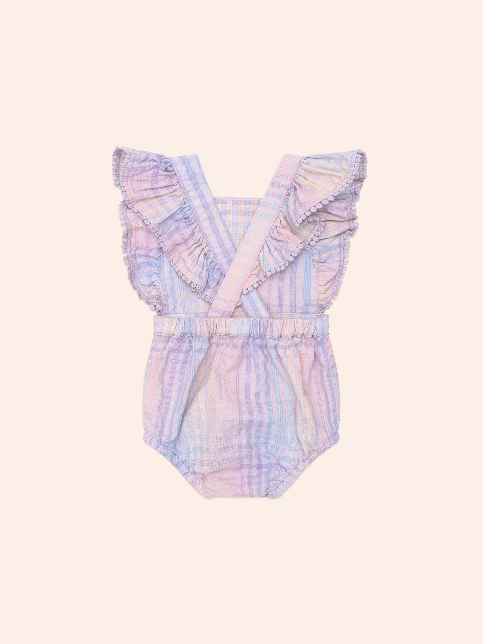 Huxbaby Rainbow Check Frill Playsuit - Image 4