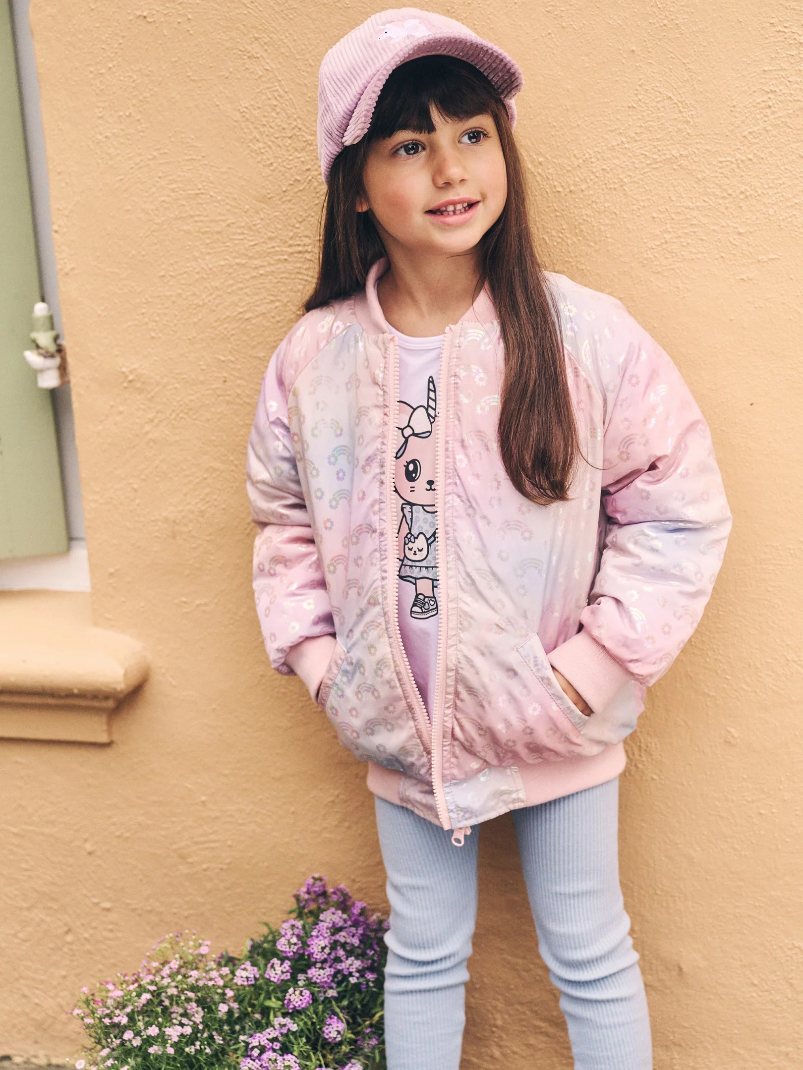 Rainbow Reversible Bomber - Rosebud - Image 2