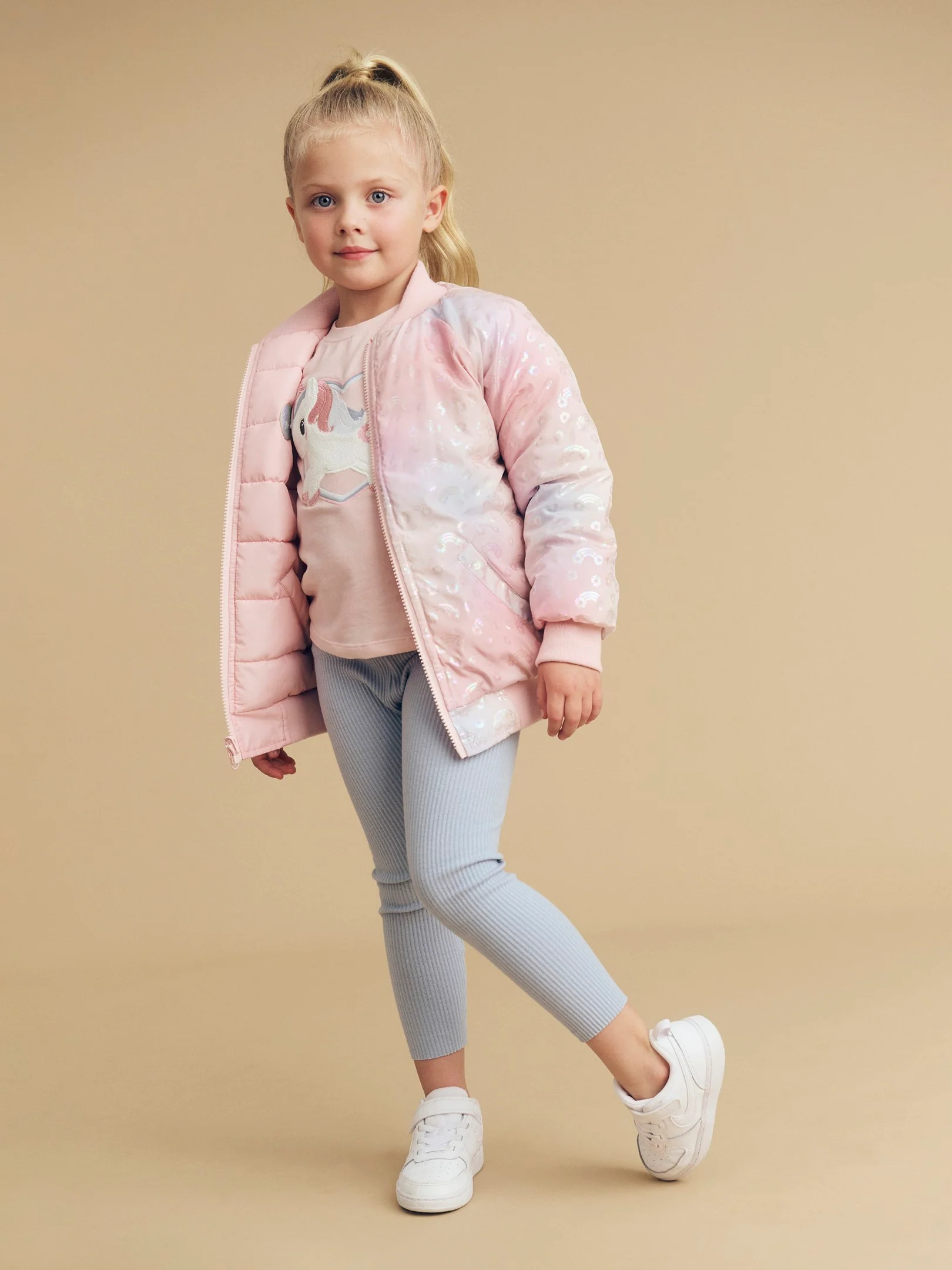 Rainbow Reversible Bomber - Rosebud - Image 3
