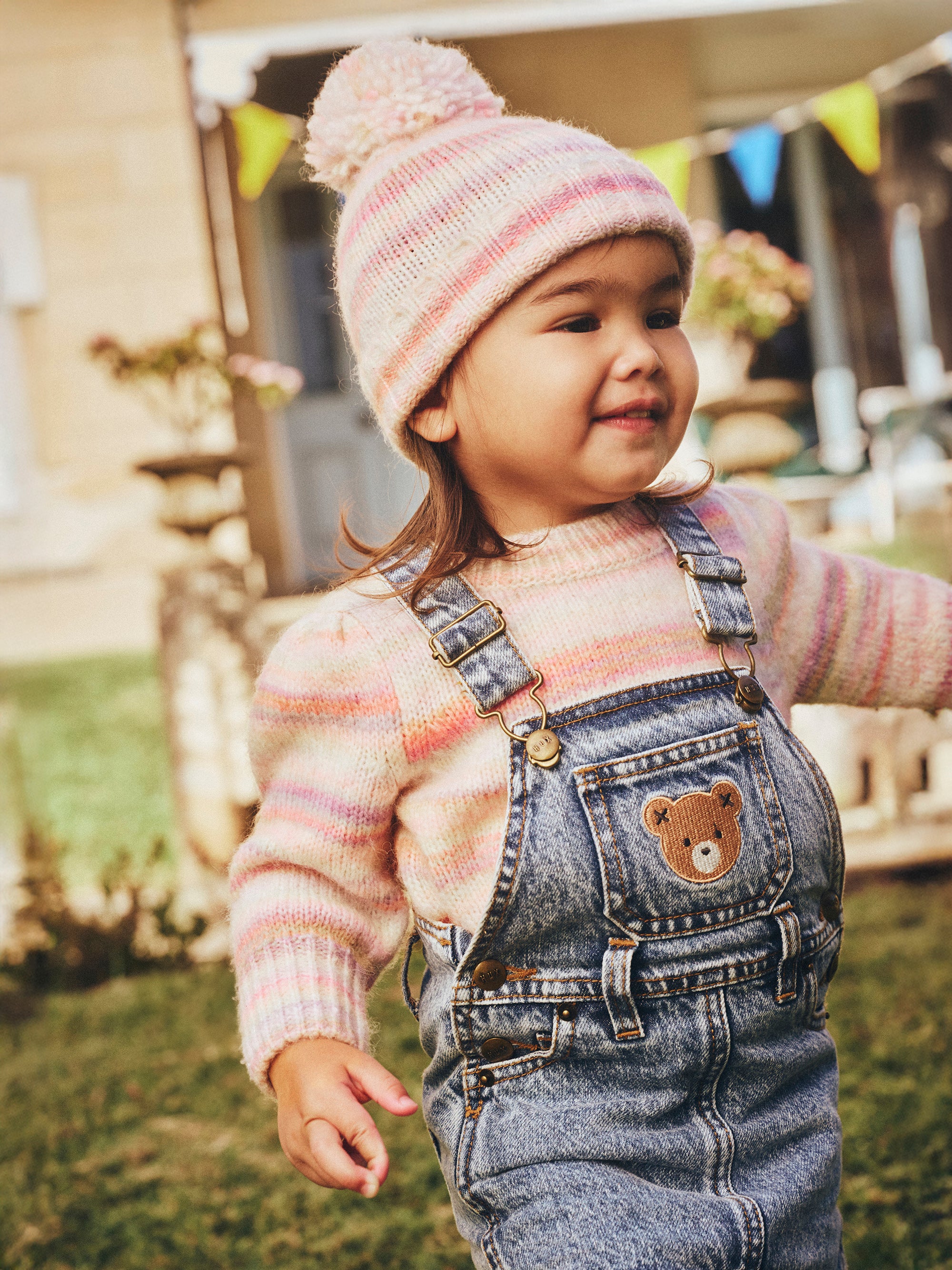 Rainbow Stripe Knit Beanie - Image 3