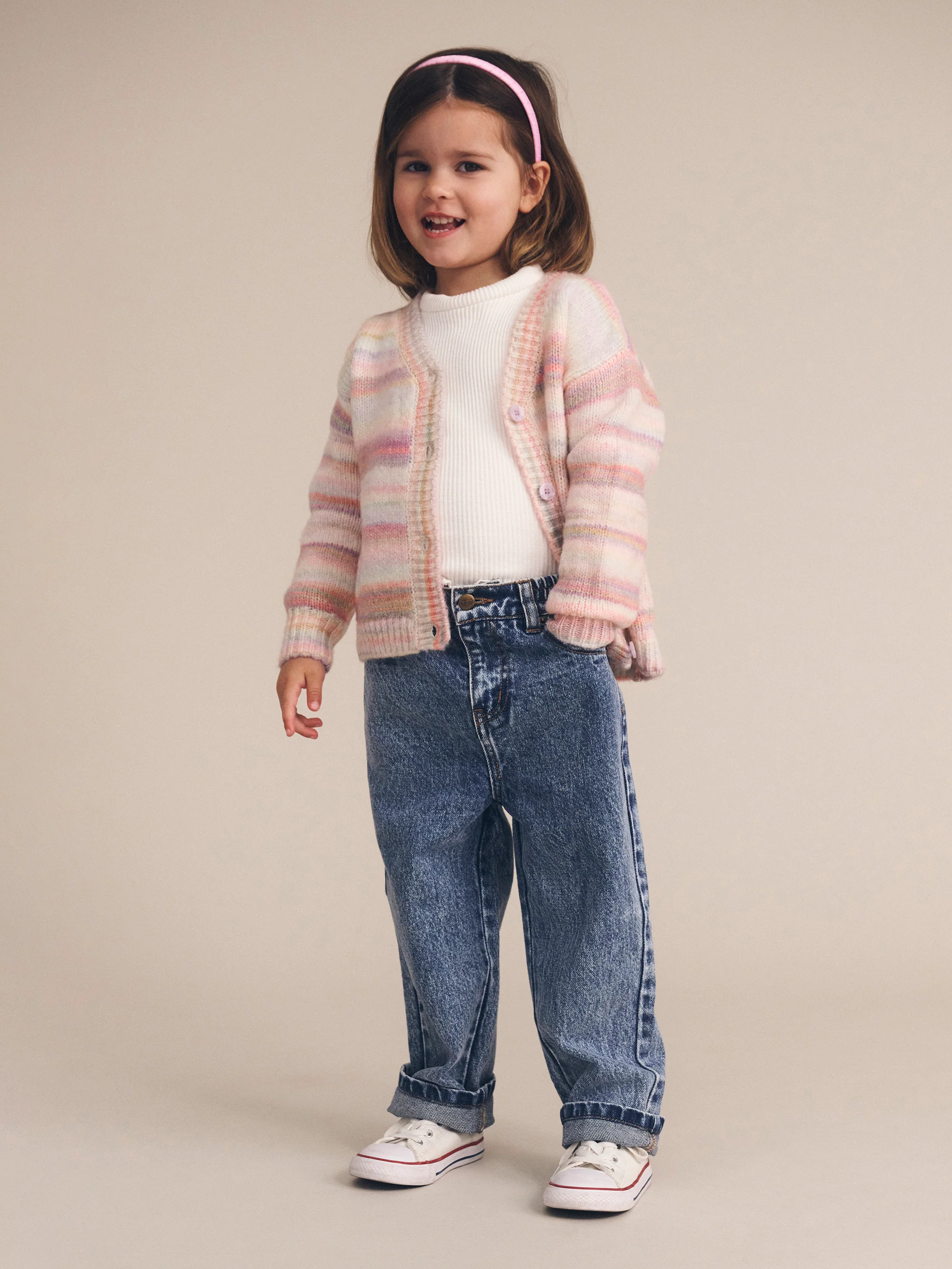Huxbaby Rainbow Stripe Knit Boxy Cardi - Image 3