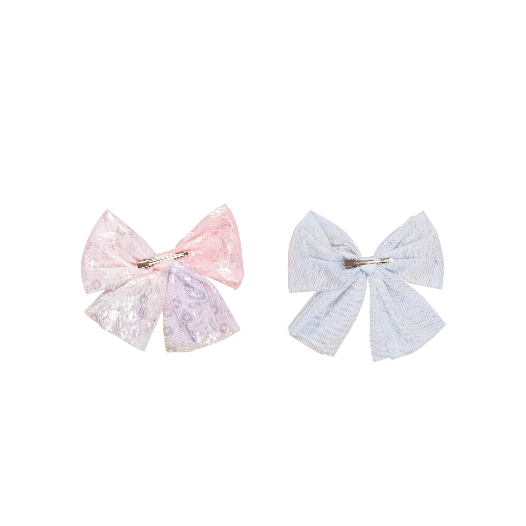 Rainbow Tulle 2pk Hair Bow - Frozen + Multi - Image 3