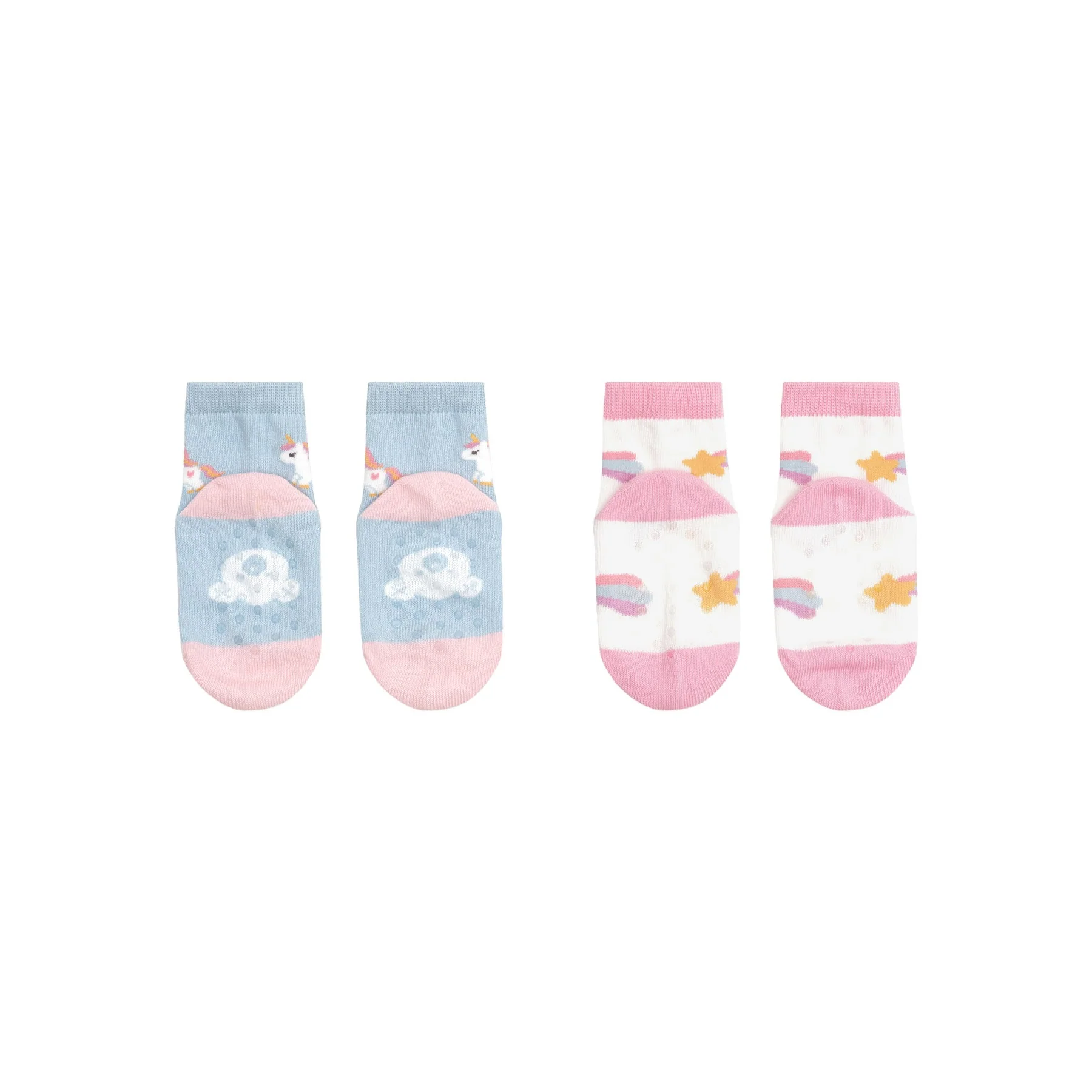 Rainbow Unicorn 2 pack Socks - Ice Water/White - Image 4