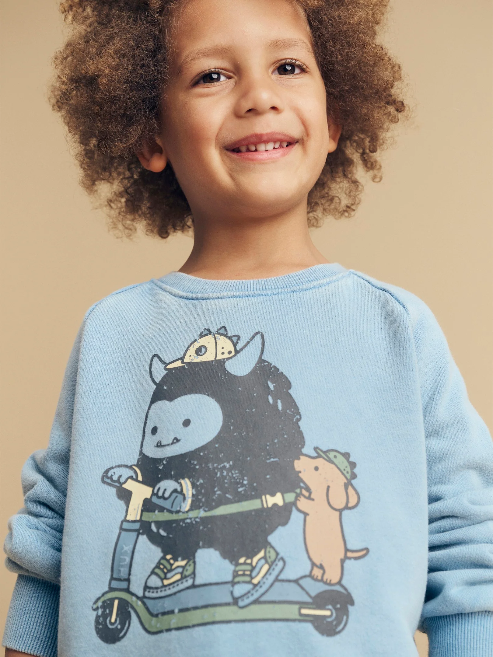 Scooter Monster Sweatshirt - Washed Blue - Image 2