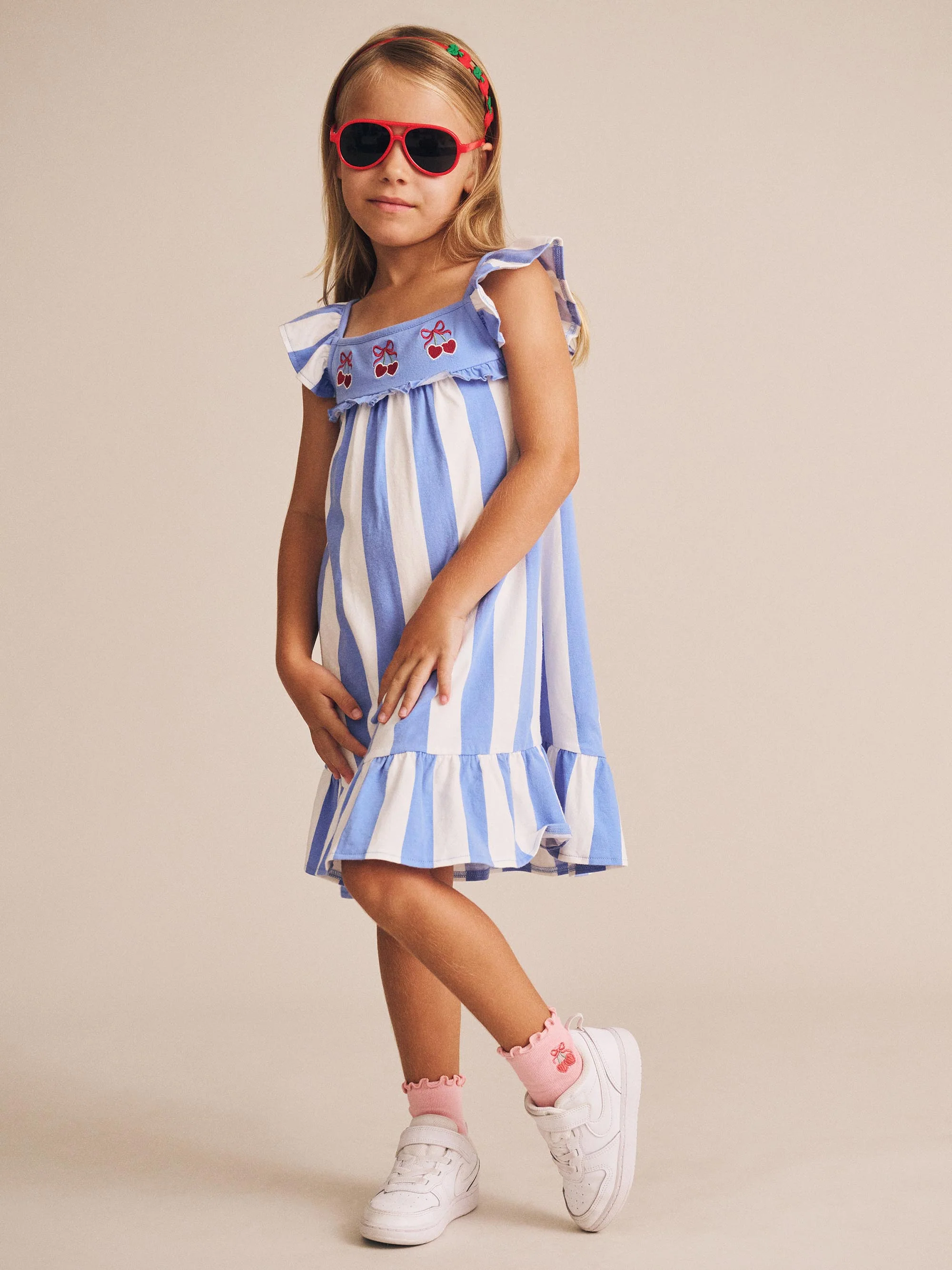 Huxbaby Seaside Cherry Stripe Dress - Image 3