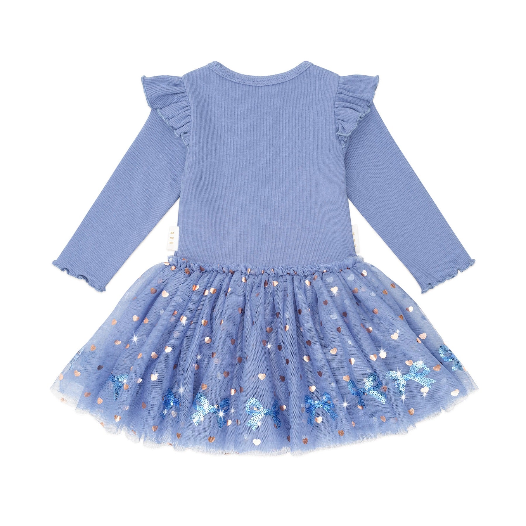 Sequin Bow Tulle Dress - Bijou Blue - Image 4