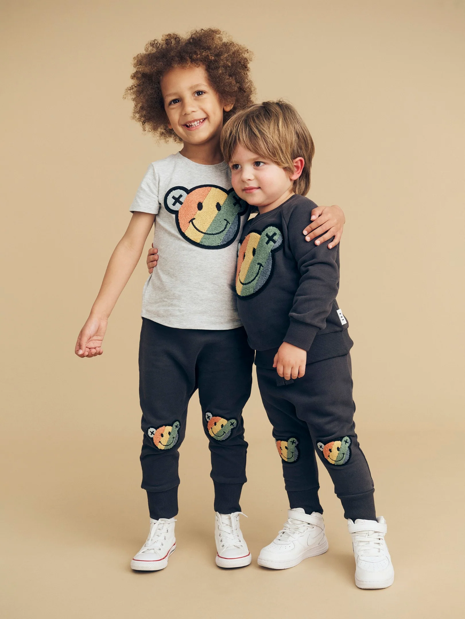 Smiley Rainbow Sweatshirt - Soft Black - Image 7