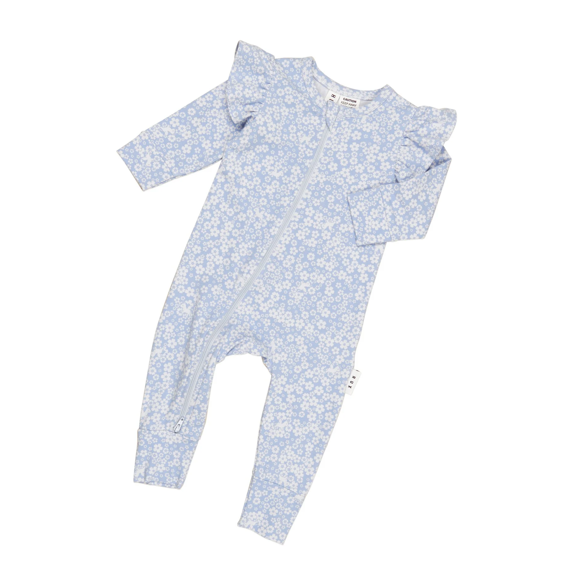 Unicorn Surprise Frill Romper - Dusty Blue - Image 4
