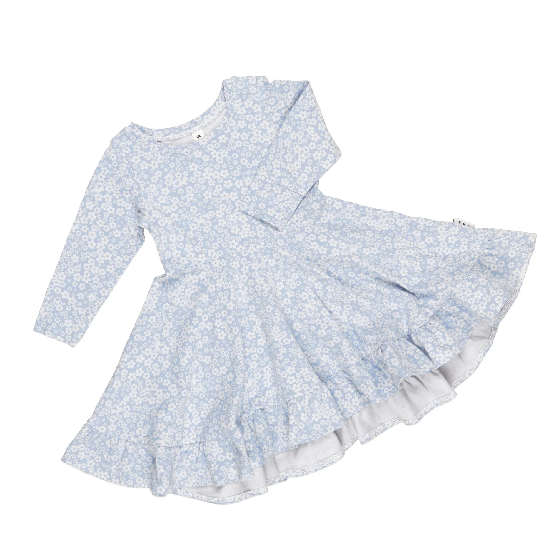Unicorn Surprise Long Sleeve Swing Dress - Dusty Blue - Image 3