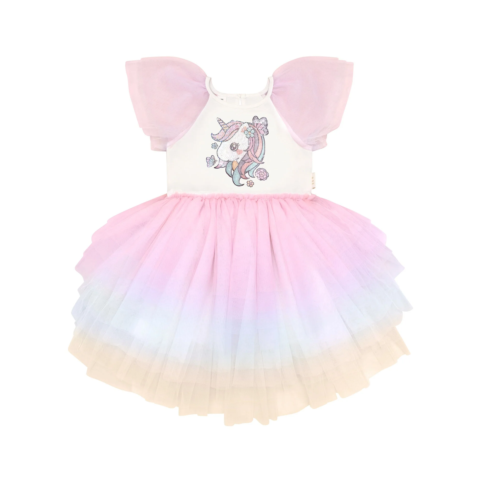 Unicorn Tiered Rainbow Party Dress