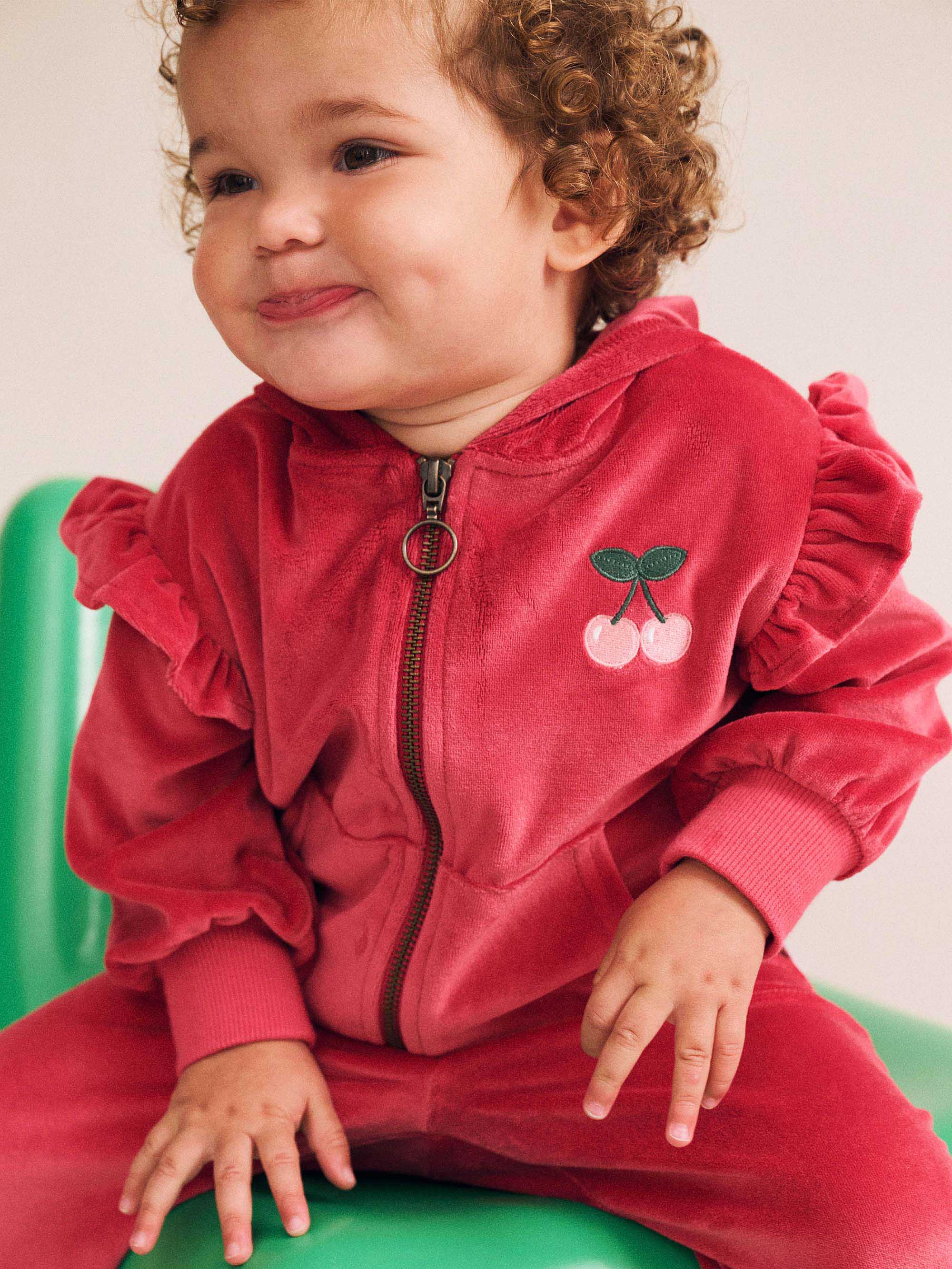 Very Cherry Velour Zip Up Hoodie - Image 2