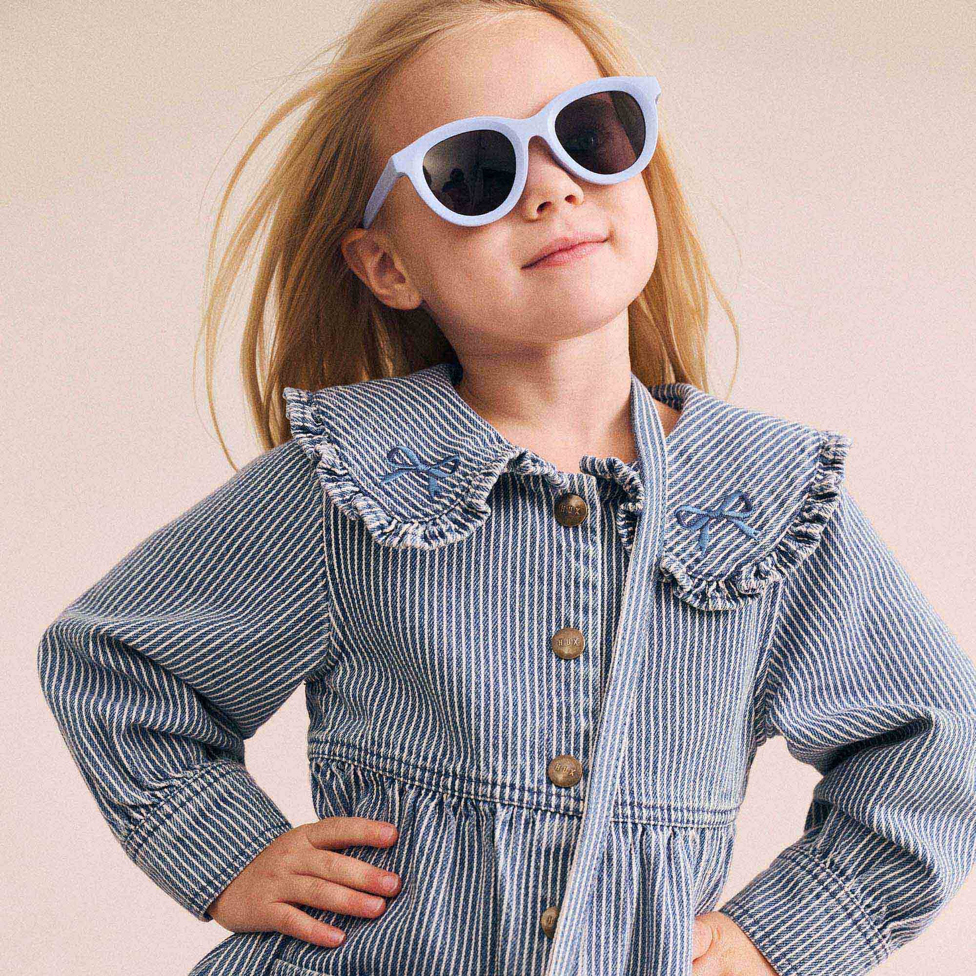 Vintage Bow Collar Denim Dress - Image 2