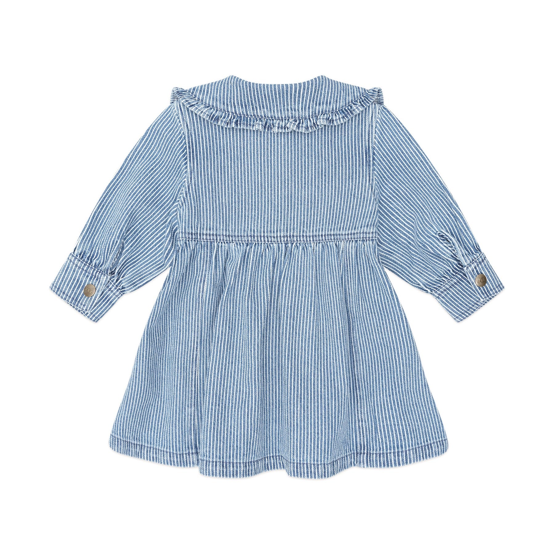 Vintage Bow Collar Denim Dress - Image 4