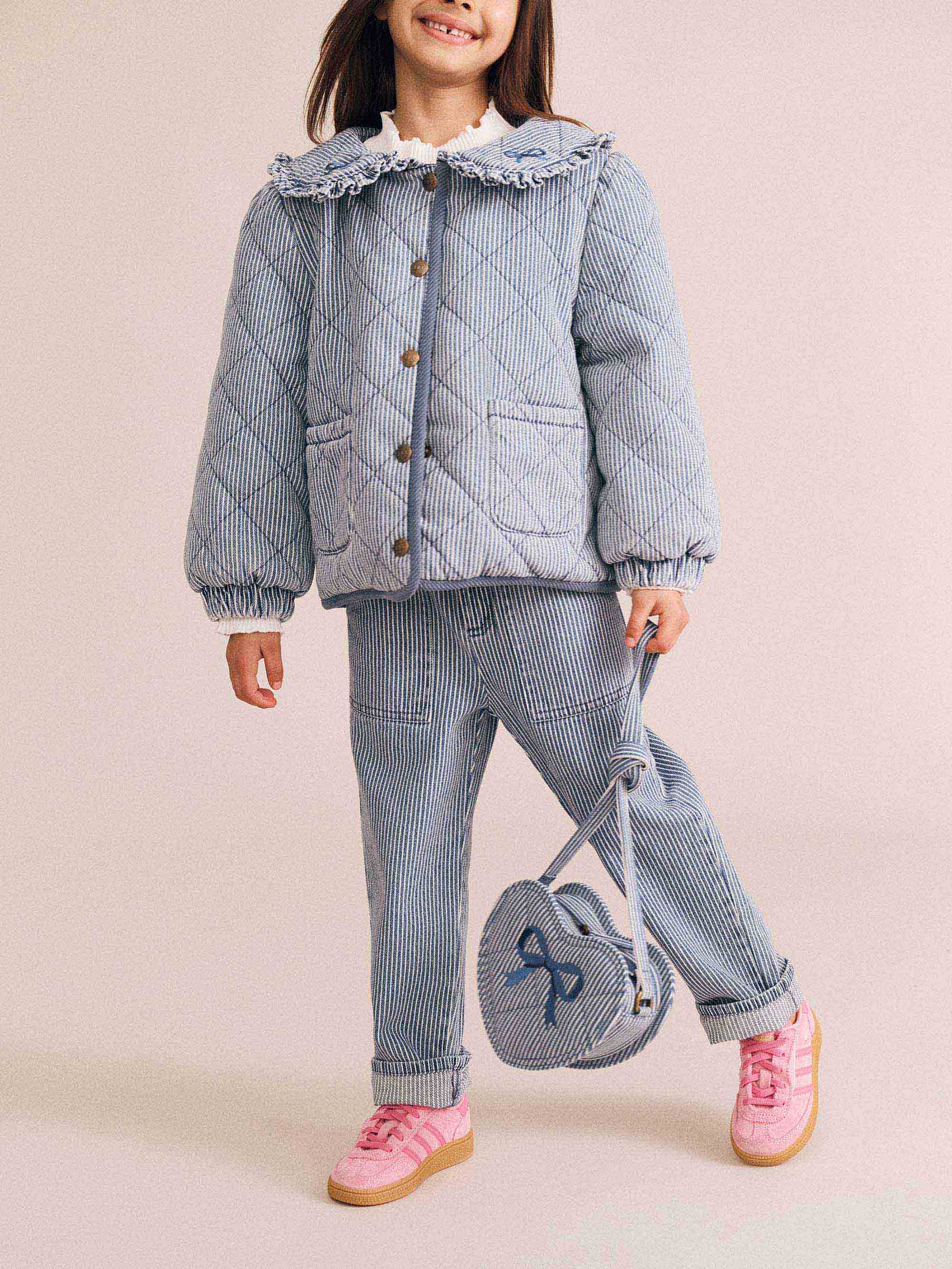 Vintage Bow Collar Denim Jacket - Image 6