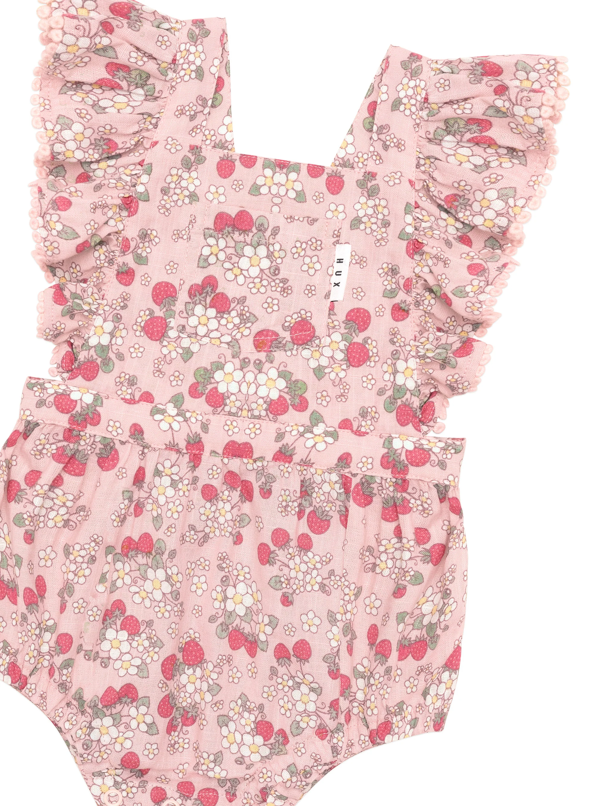 Vintage Strawberry Frill Playsuit Blush - Blush - Image 4