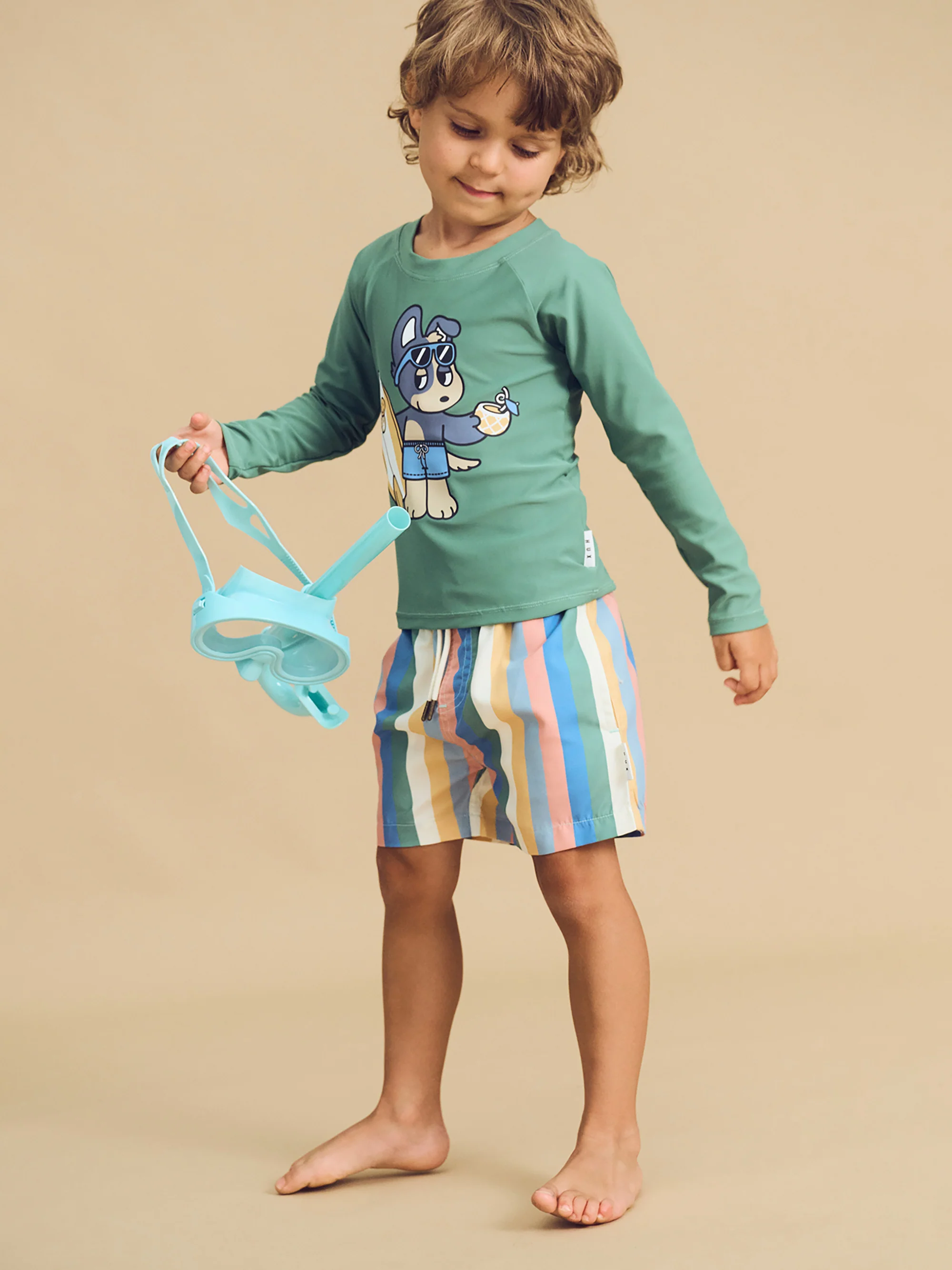 Vintage Stripe Swim Short - Multi Stripe - Image 3