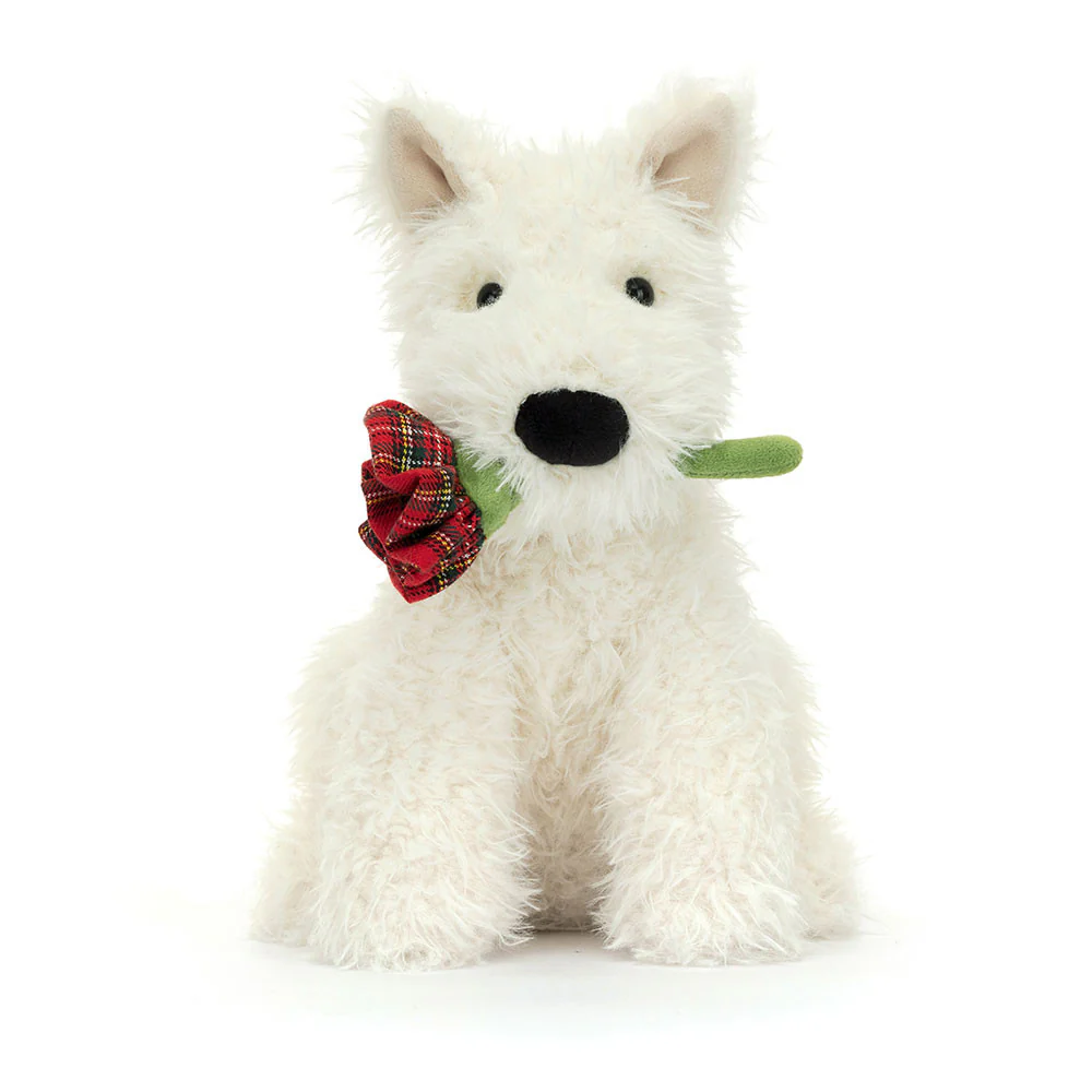Jellycat Munro Dog Holding Rose - Image 9