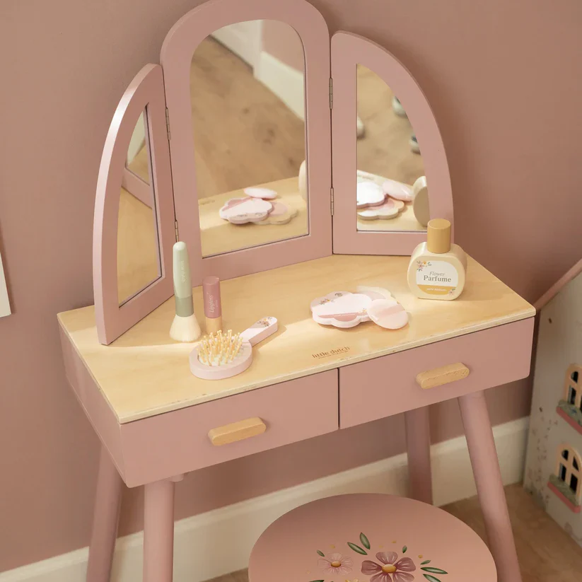 Wooden Dressing Table with Mirror - Large - Image 3