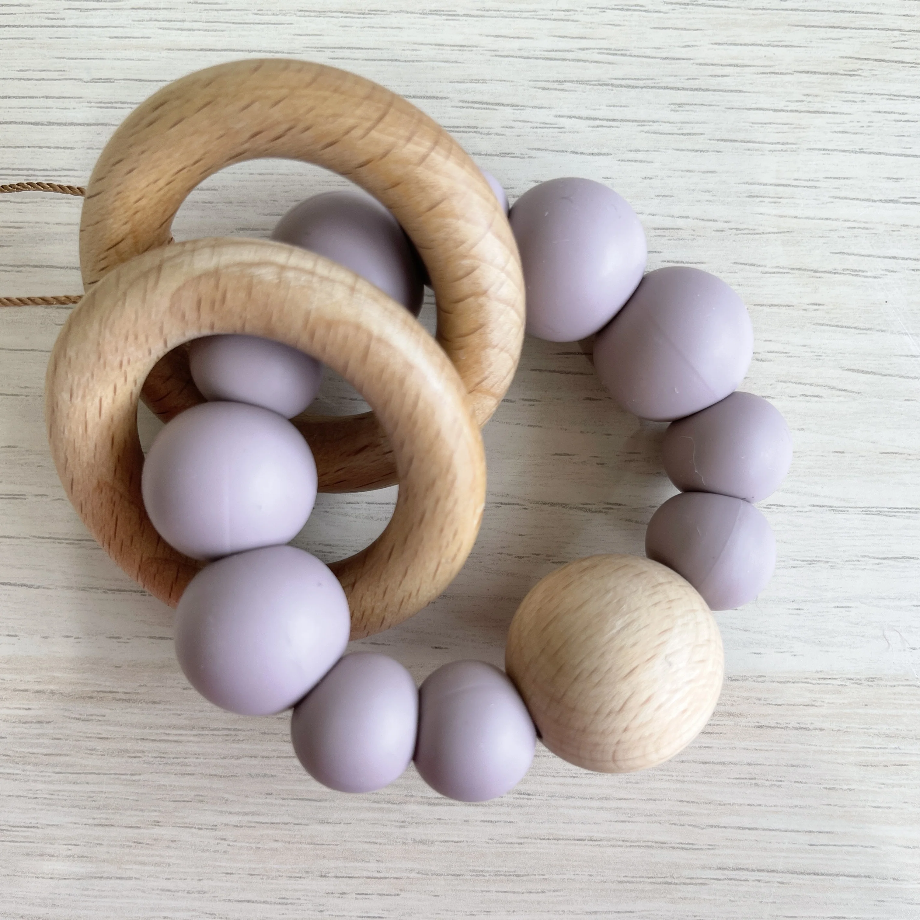 Luna Rattle/Teether - Mauve