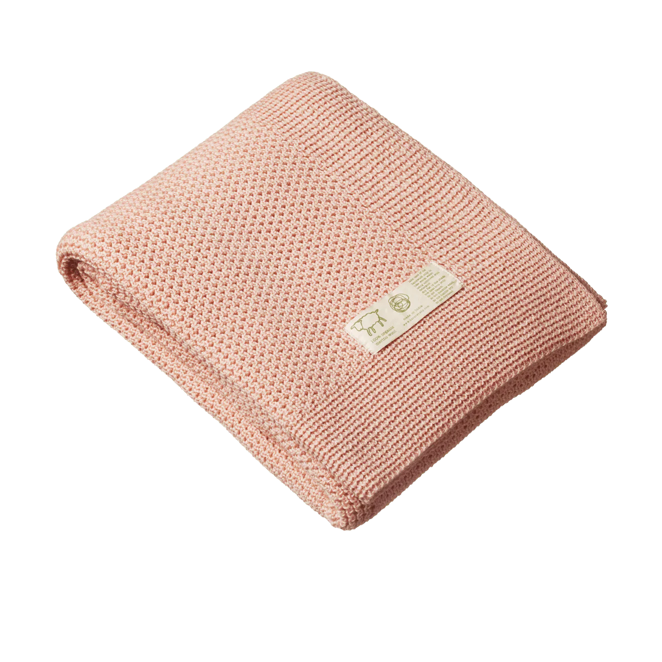 Merino Knit Cot Blanket - Rose Dust