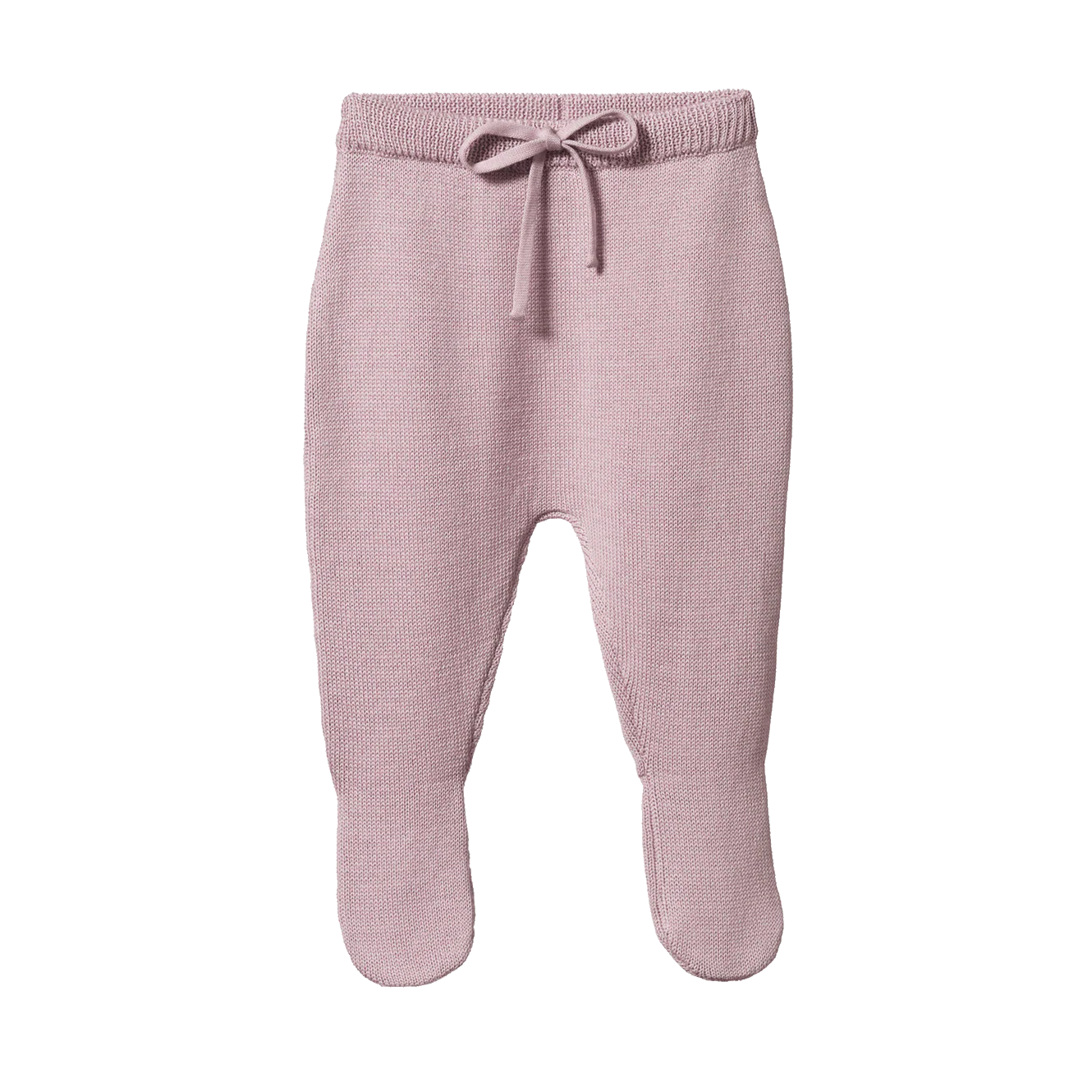 Merino Wool Knit Footed Rompers - Lilac