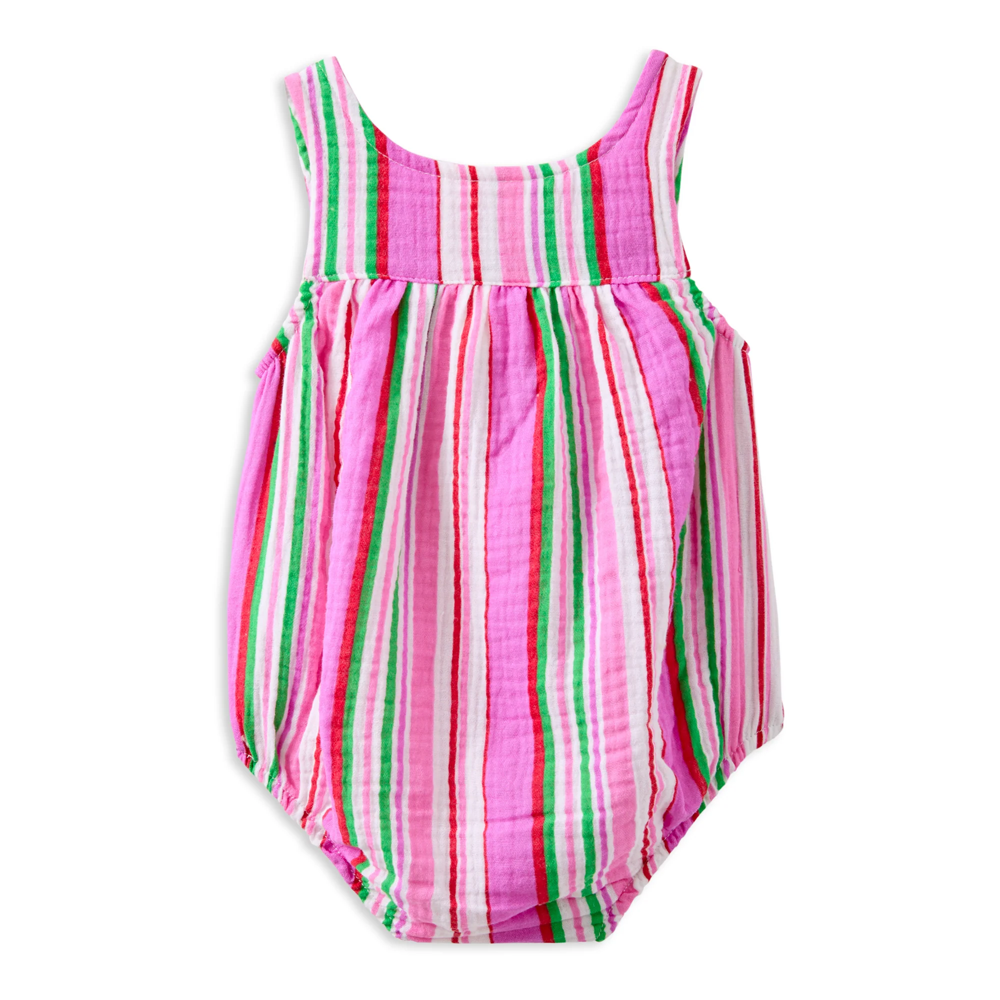 Girls Crinkle Stripe Playsuit - Image 2
