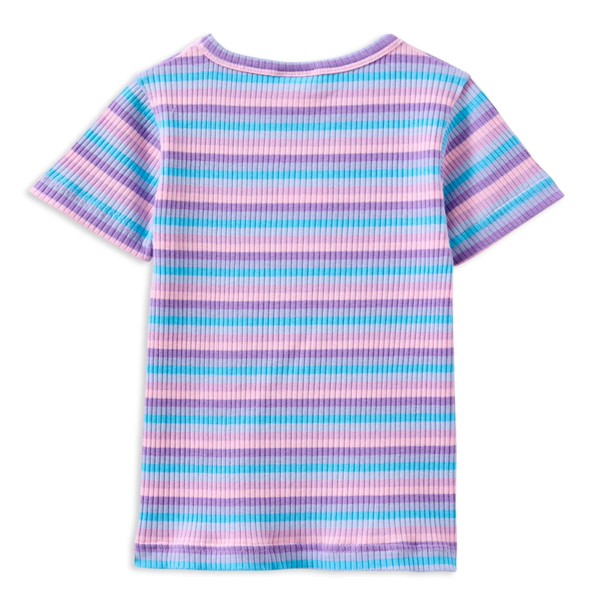 Lilac Stripe Rib Tee - Image 2