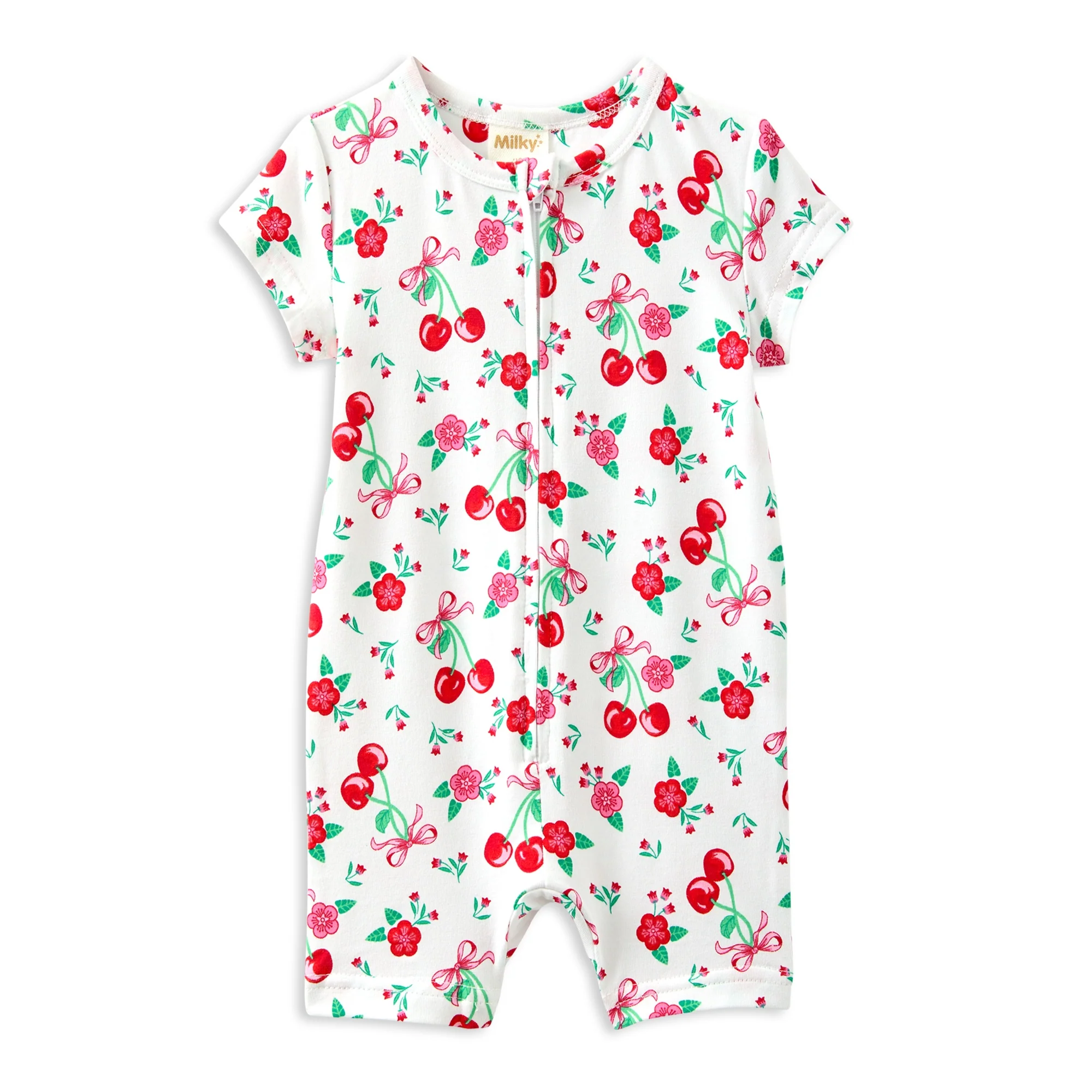Sweet Cherry Zip Romper