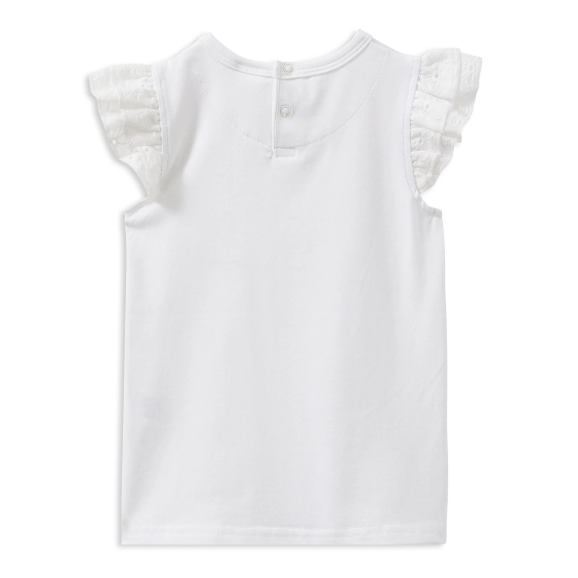 White Broderie Frill Tee - Image 2