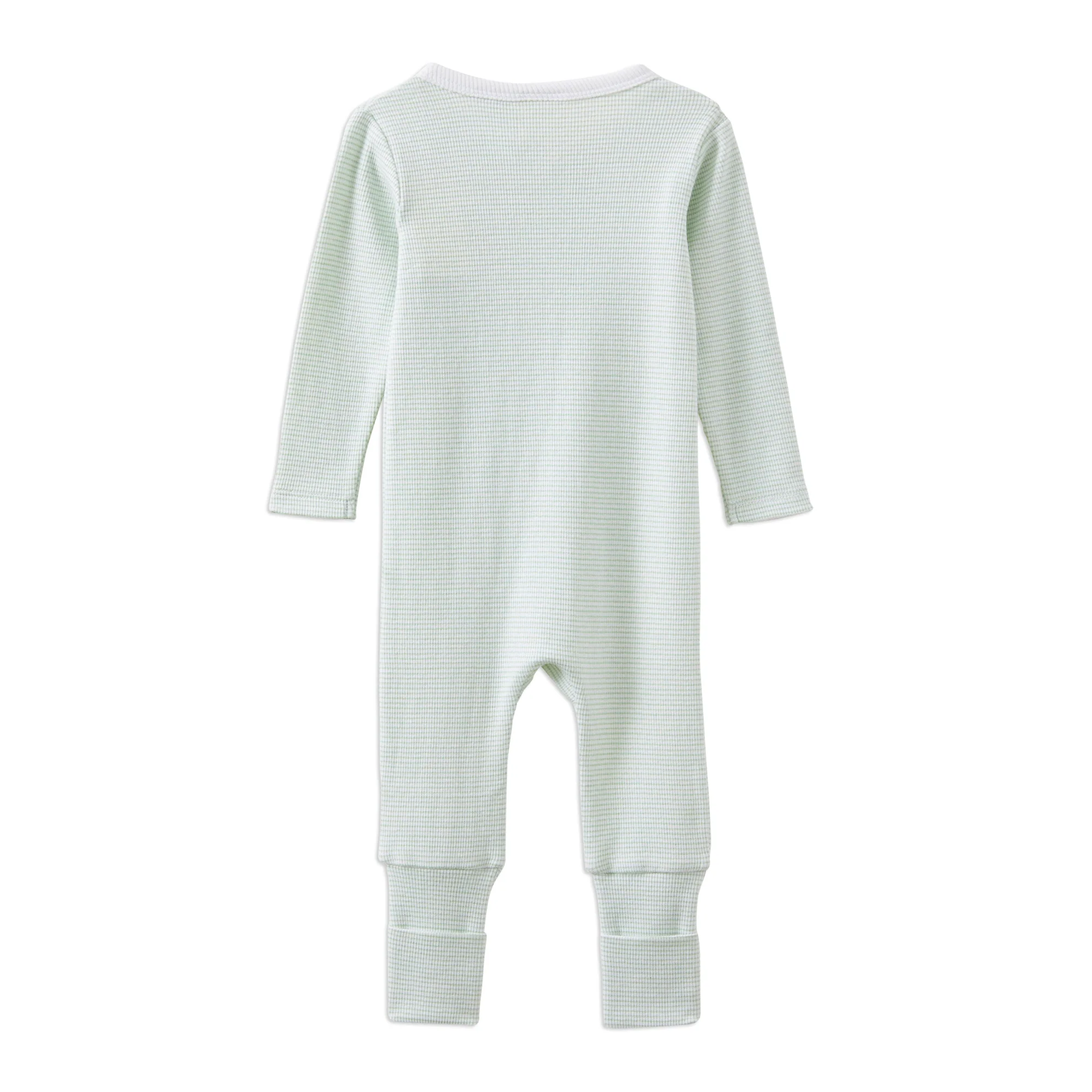 Milky Green Stripe Zip Romper - Image 2