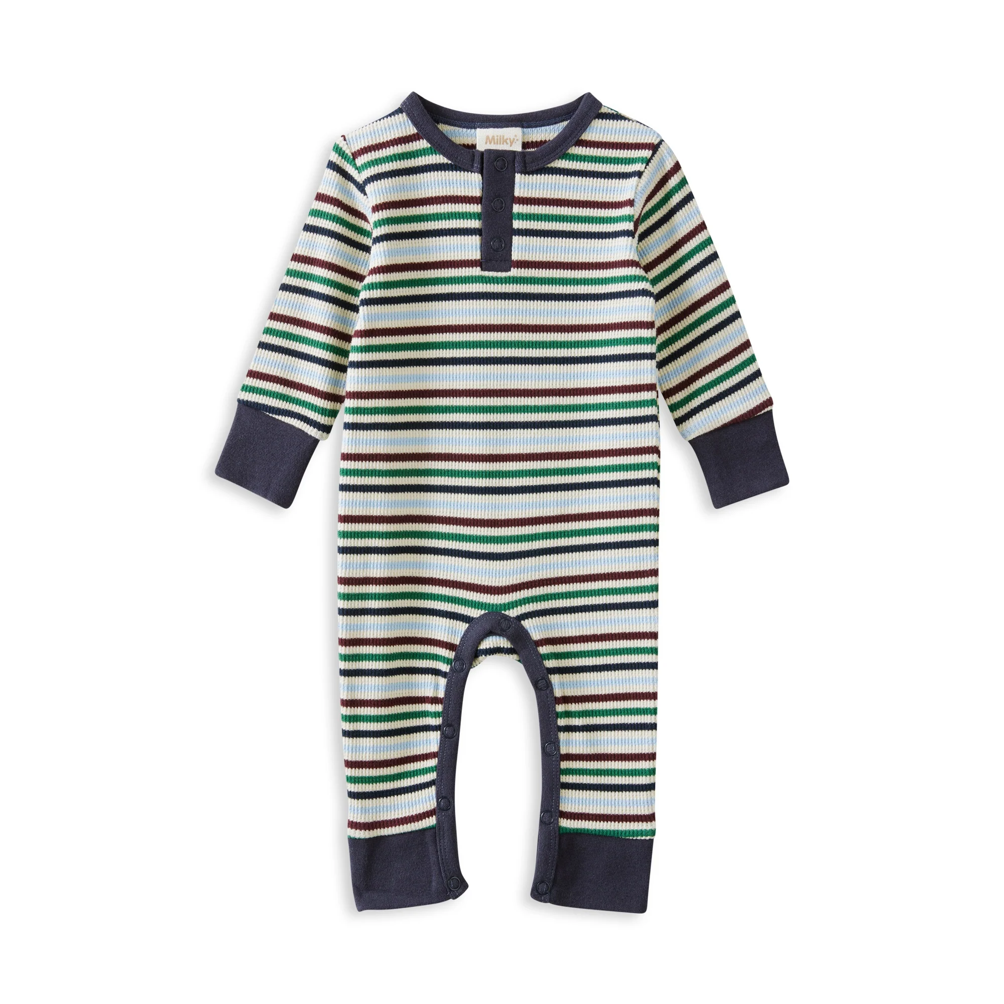 Heritage Waffle Henley Romper