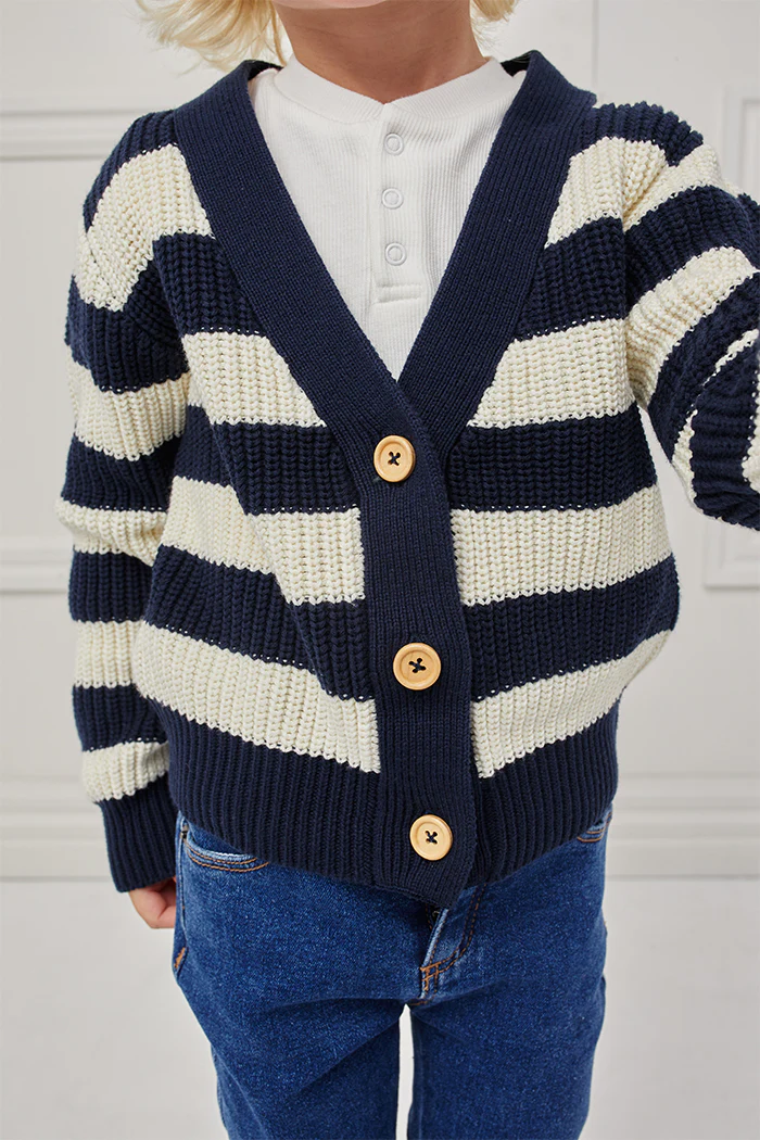 Milky Knit Cardigan - Stripe - Image 4