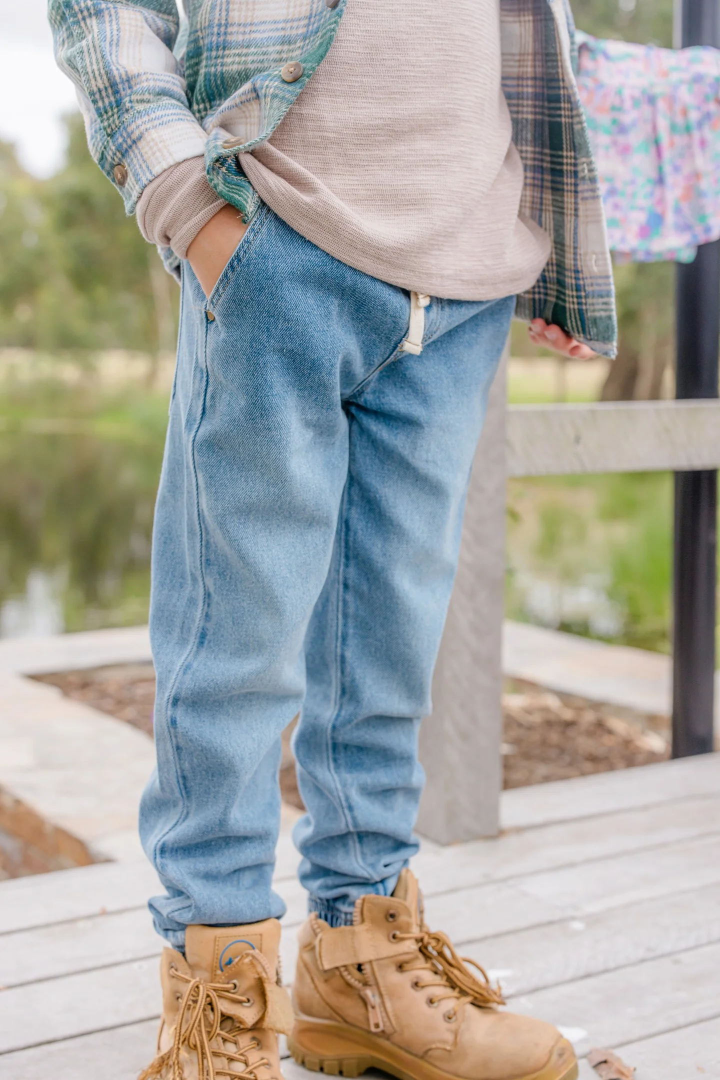 Milky Light Wash Denim Jeans - Image 2