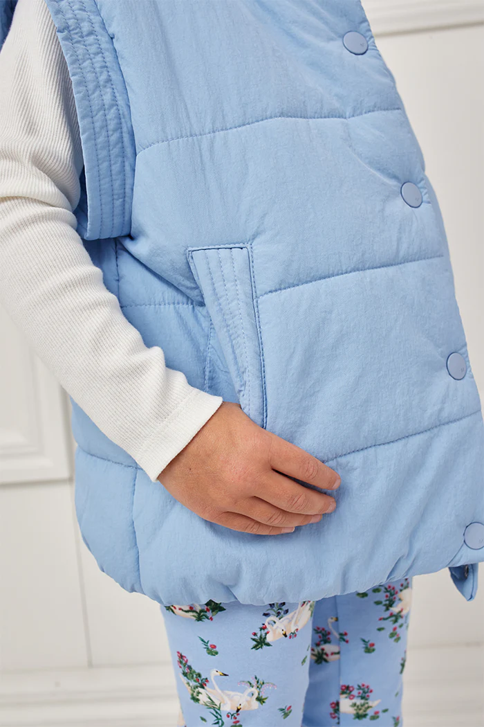 Milky Puffer Vest - Bluebell - Image 3