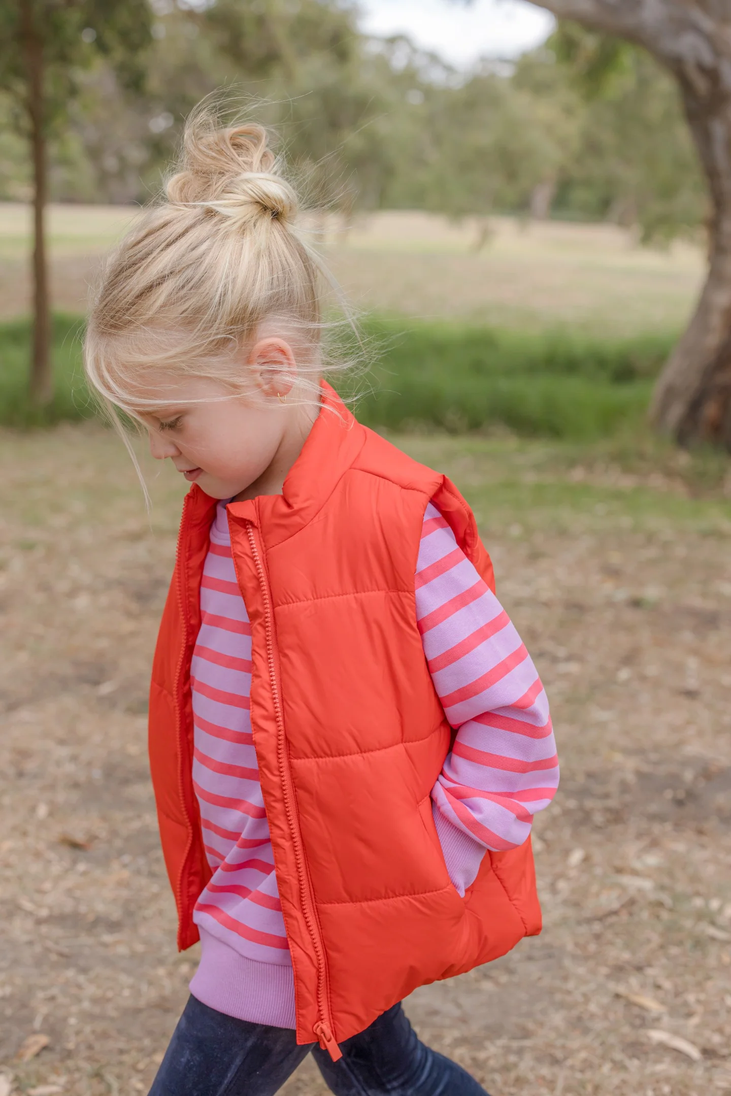 Milky Red Crush Puffer Vest - Image 3
