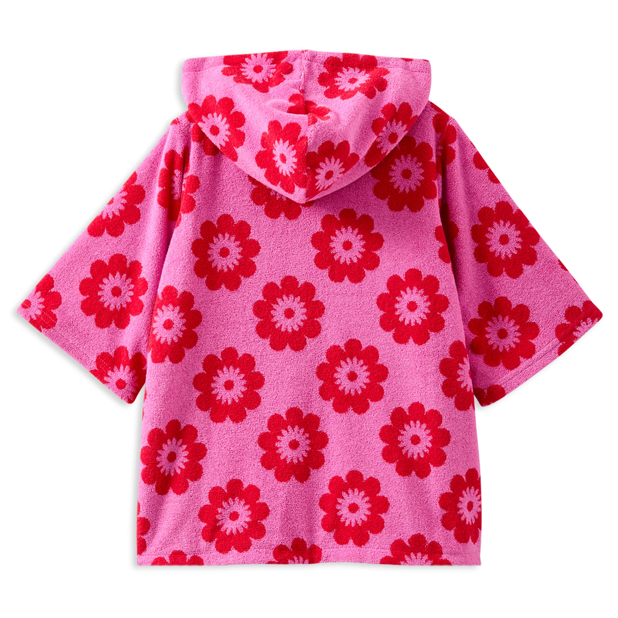 Red Floral Terry Towelling Cover Up - Image 2